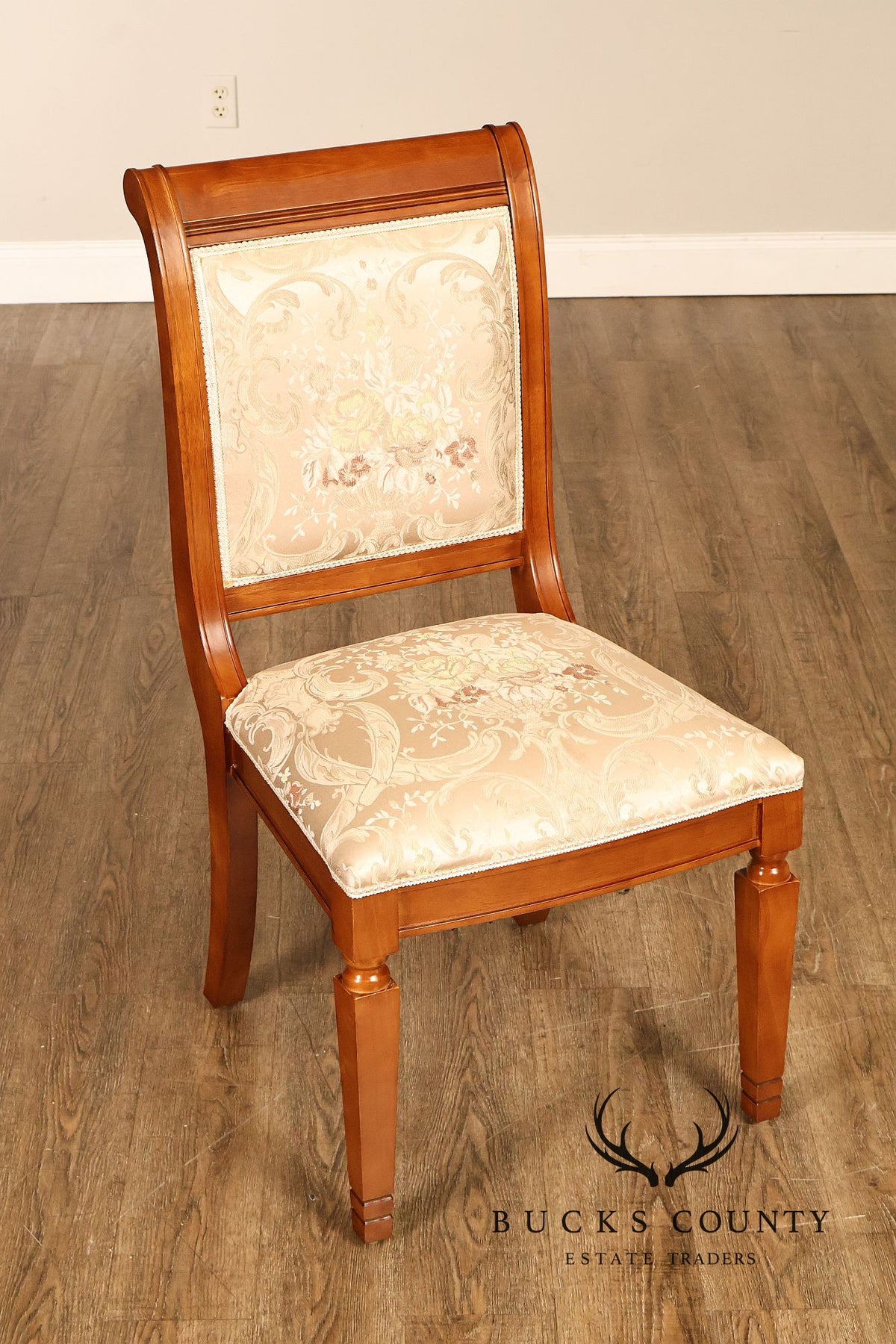 Empire Style Set Of Eight Upholstered Dining Chairs
