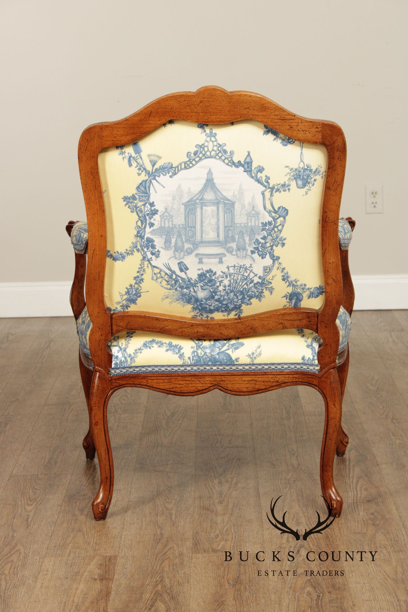 French Louis XV Style Walnut Fauteuil Armchair