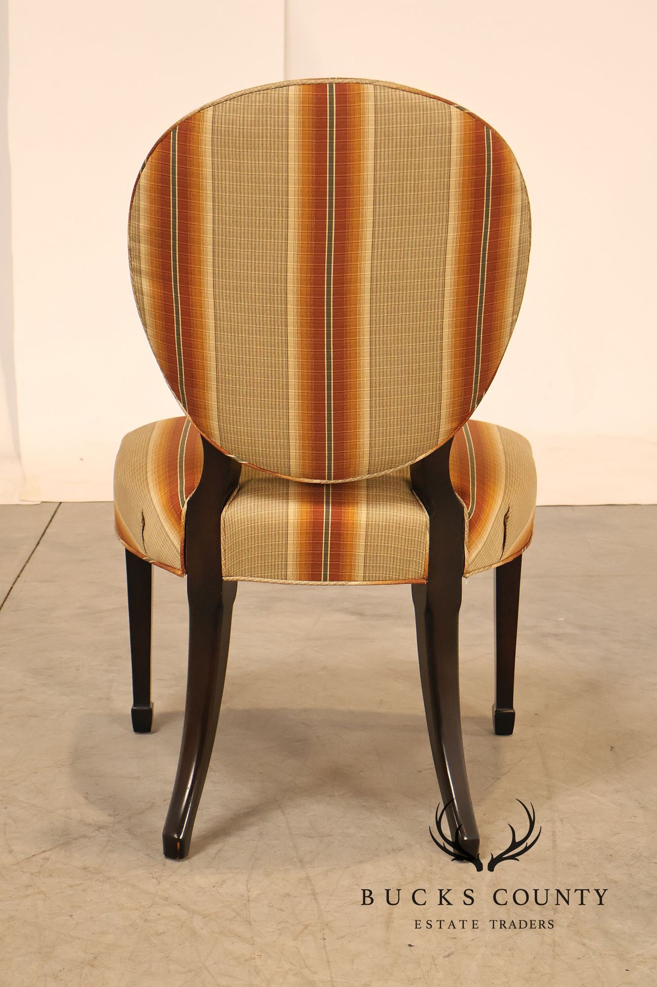 Baker Furniture Set Of Eight Oval Back Dining Chairs