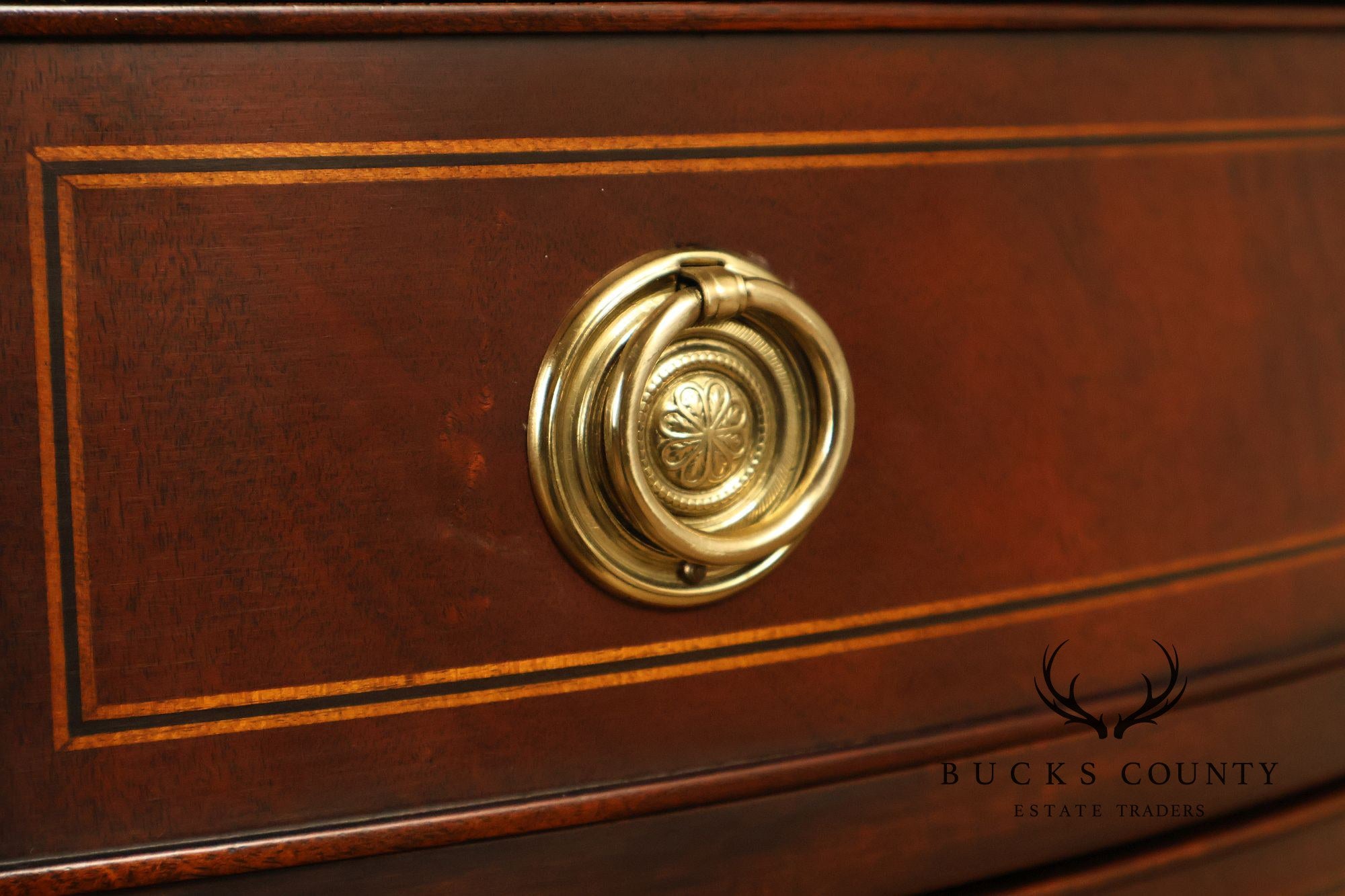 Henkel Harris Mahogany Demilune Console Cabinet Console