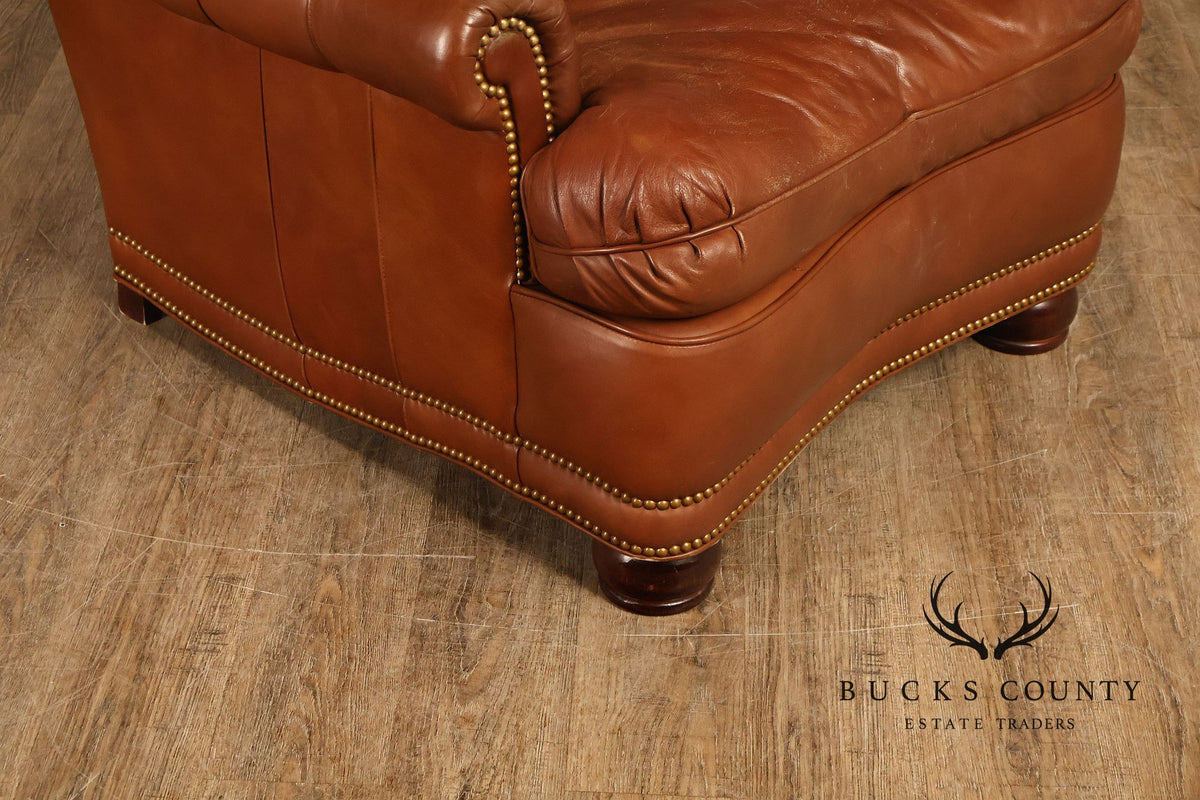 Hancock & Moore 'Austin' Leather Armchair and Ottoman