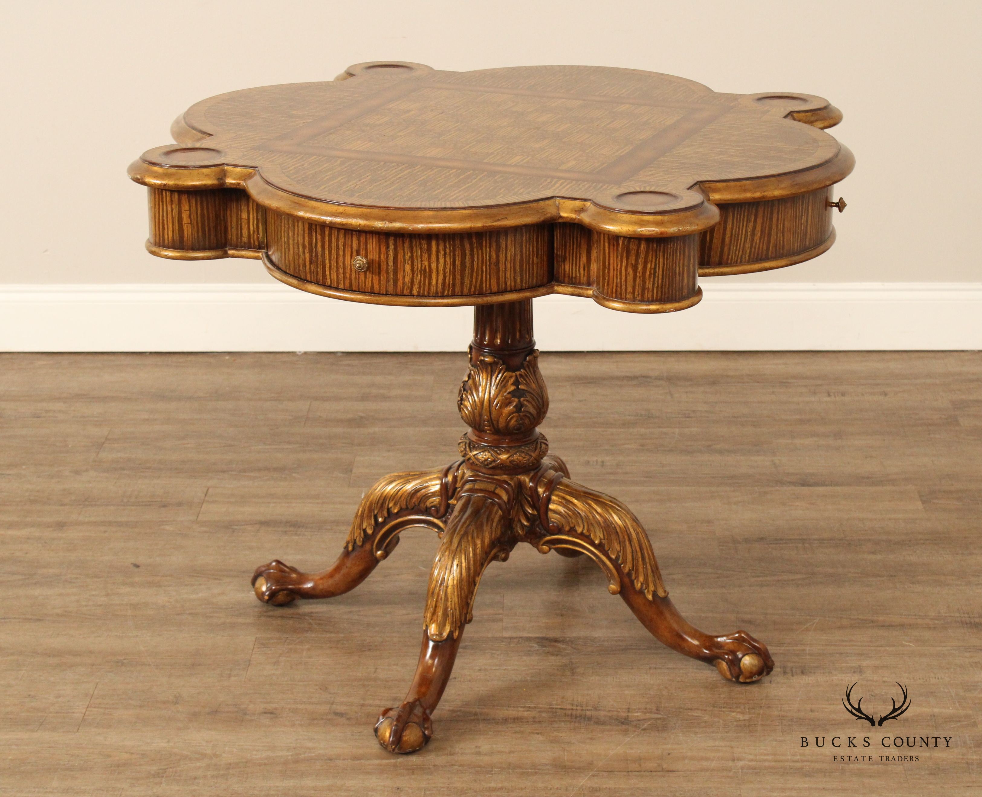 Maitland Smith Georgian Style Pedestal Game Table