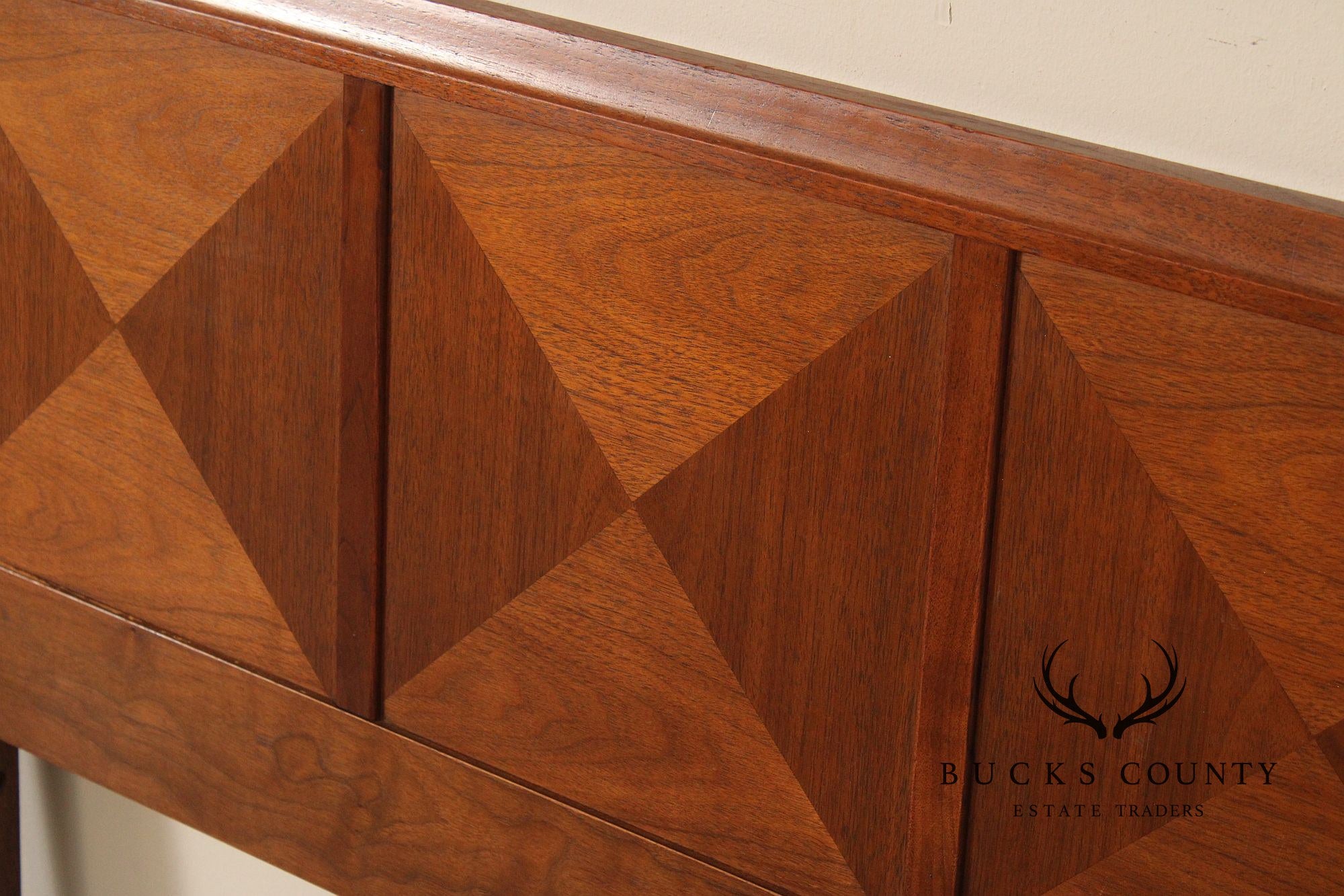 Mid Century Modern Walnut Diamond Front Twin Headboard