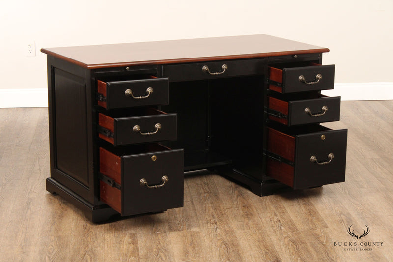 Riverside Furniture Black Painted, Cherry Top Executive Writing Desk