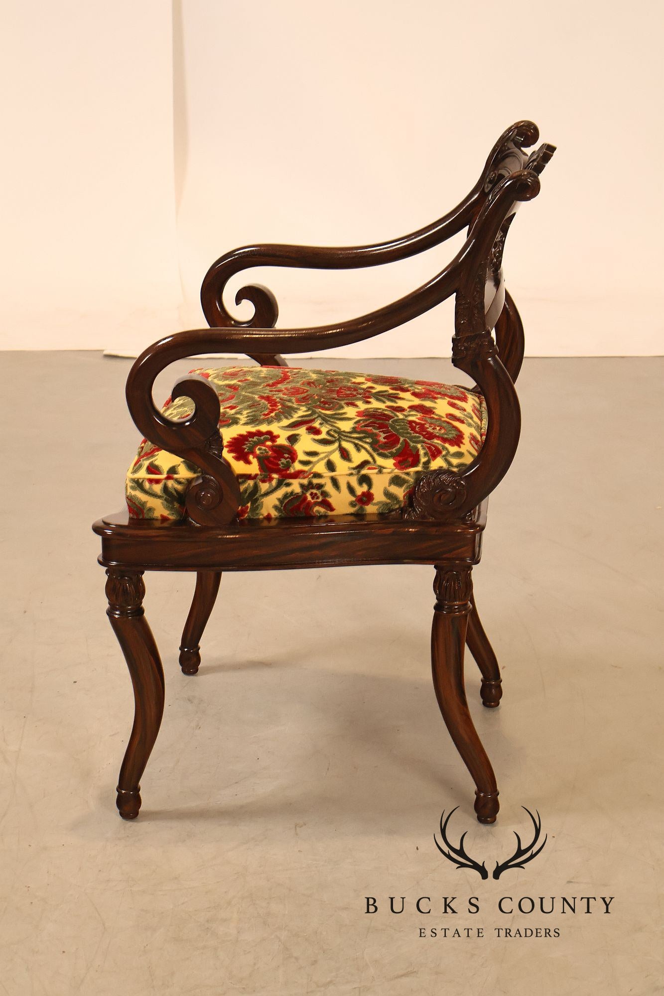 Smith & Watson Pair of Carved Mahogany Armchairs