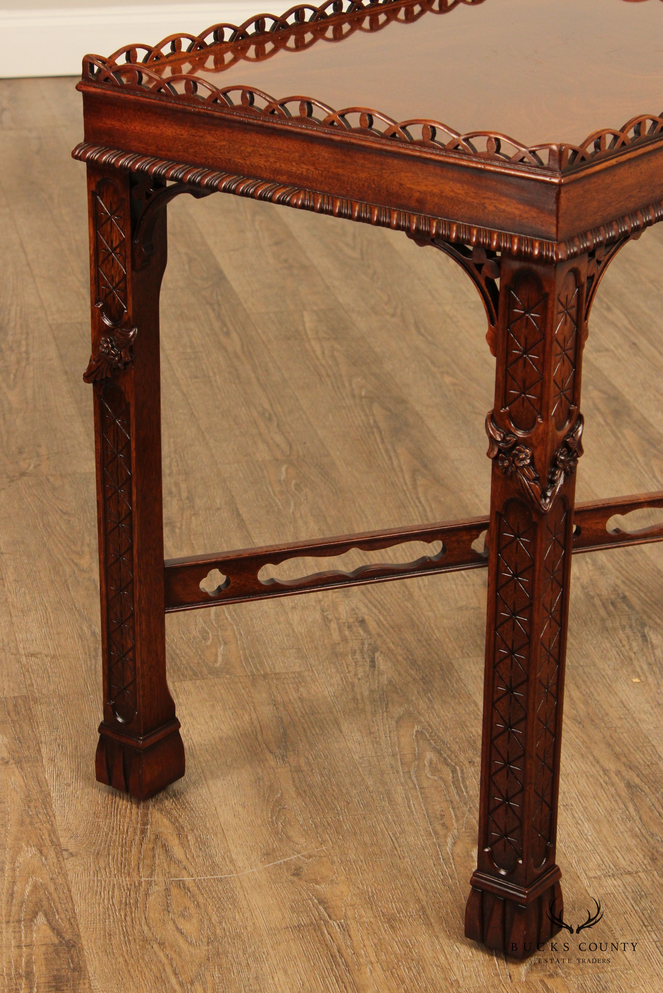 Henredon 'Historic Natchez Collection'  Chippendale Style Mahogany Tea Table