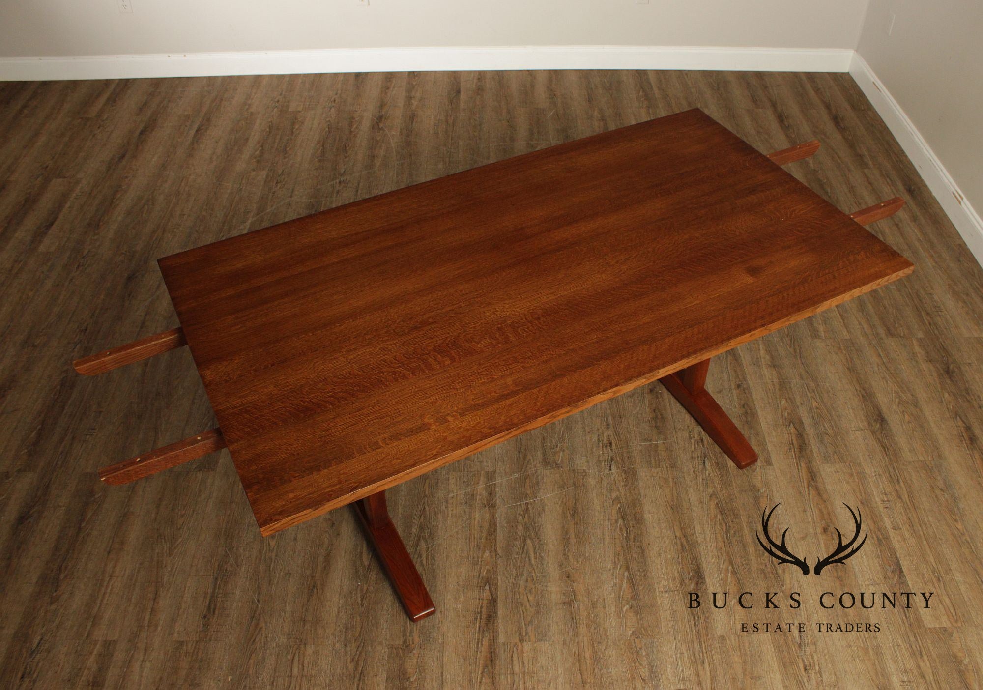 Stickley Mission Collection Oak Trestle Dining Table