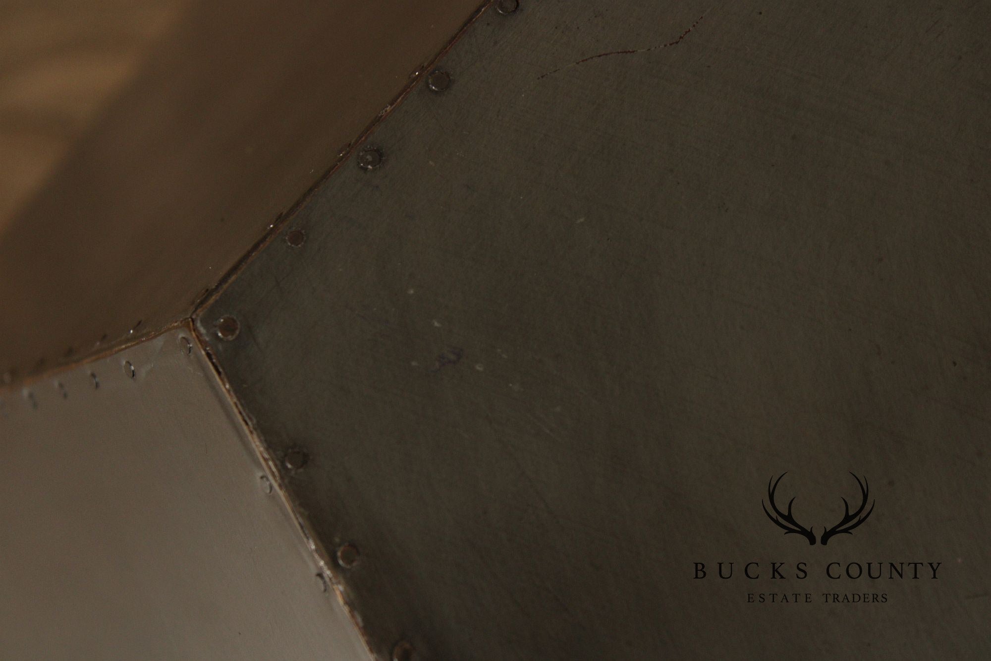 Restoration Hardware Industrial Style Zinc Polyhedron Side Tables Pair