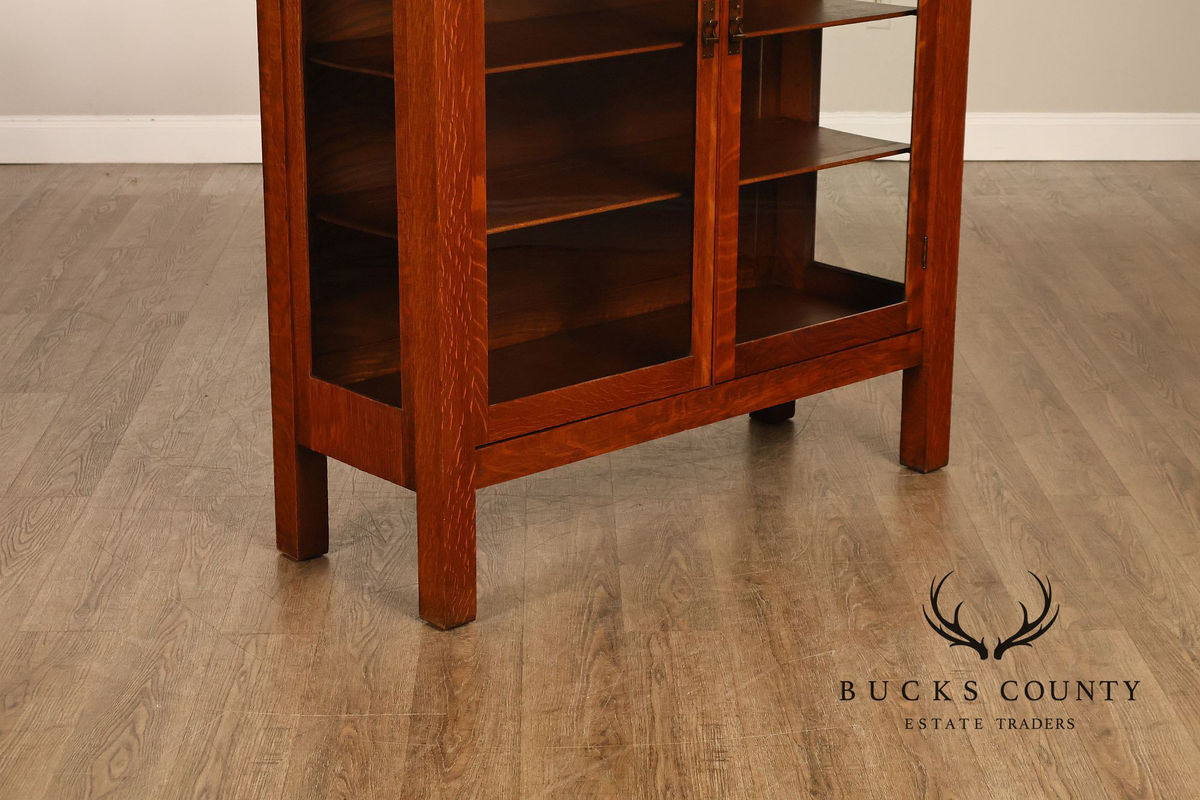 Antique Grand Rapids Mission Oak China Cabinet