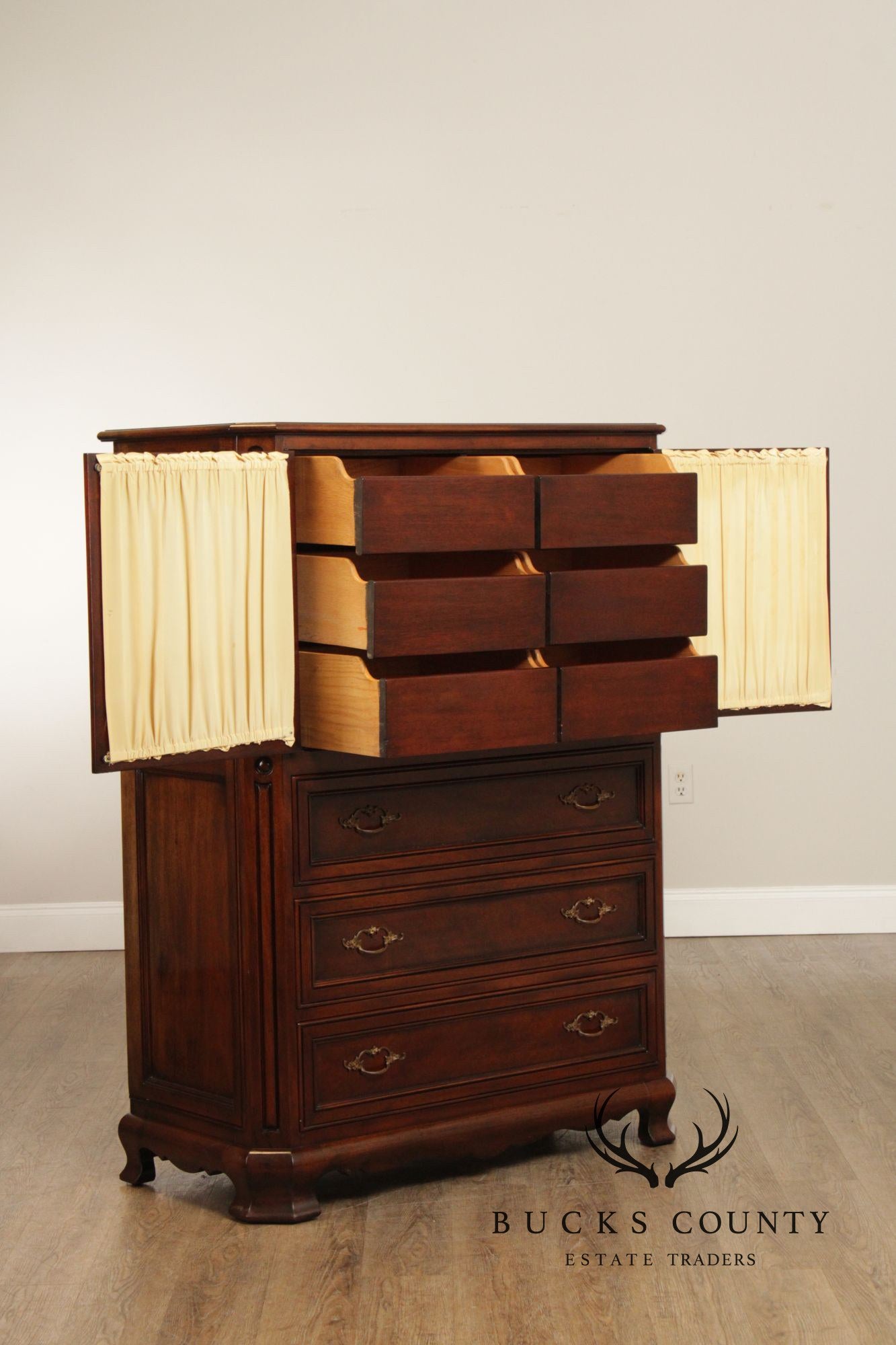 French Country Style Mahogany Armoire or Tall Chest