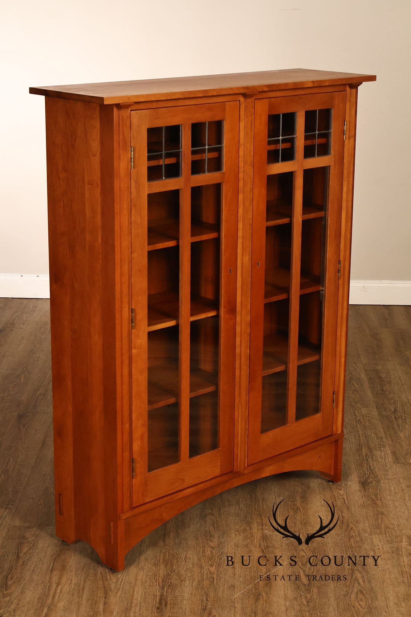 Stickley Mission Collection Pair of Harvey Ellis Cherry Bookcases