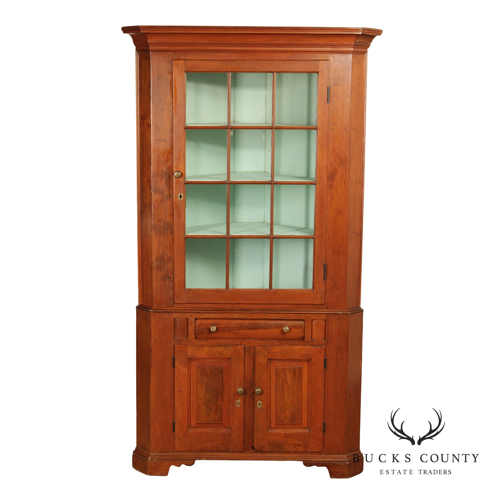 Antique Softwood Corner Cupboard