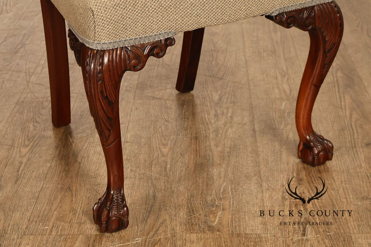 Chippendale Style Set of Eight Carved Mahogany Dining Chairs