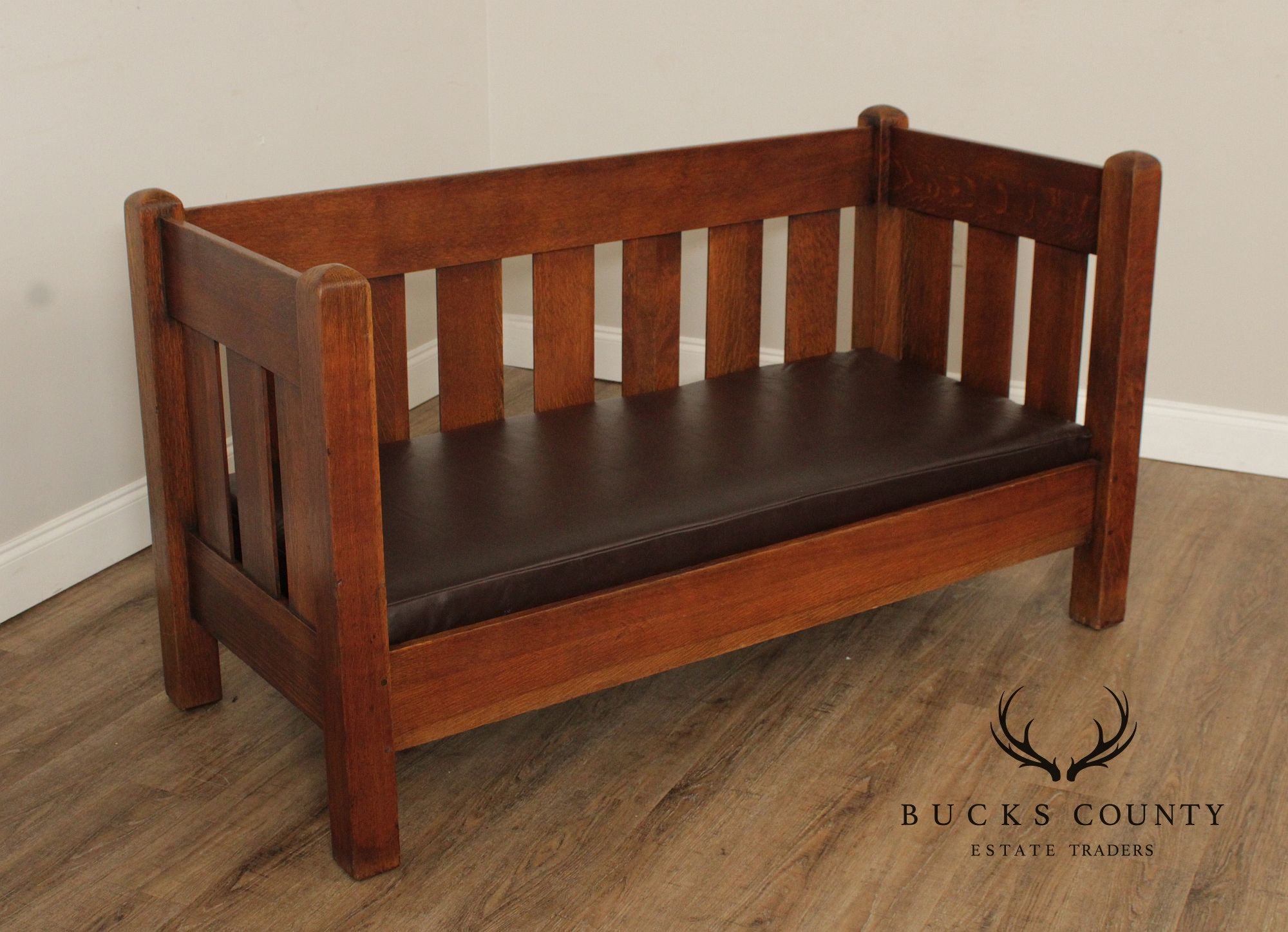 Limbert Antique Mission Oak Settle