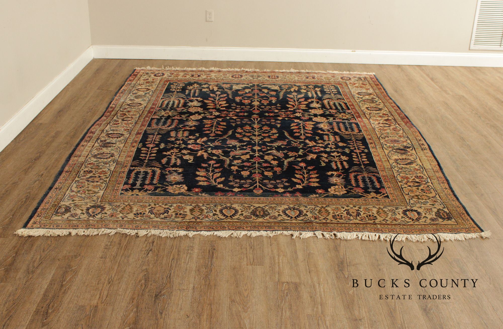 Antique Persian Bidjar Wool Area Rug 8' x 10'