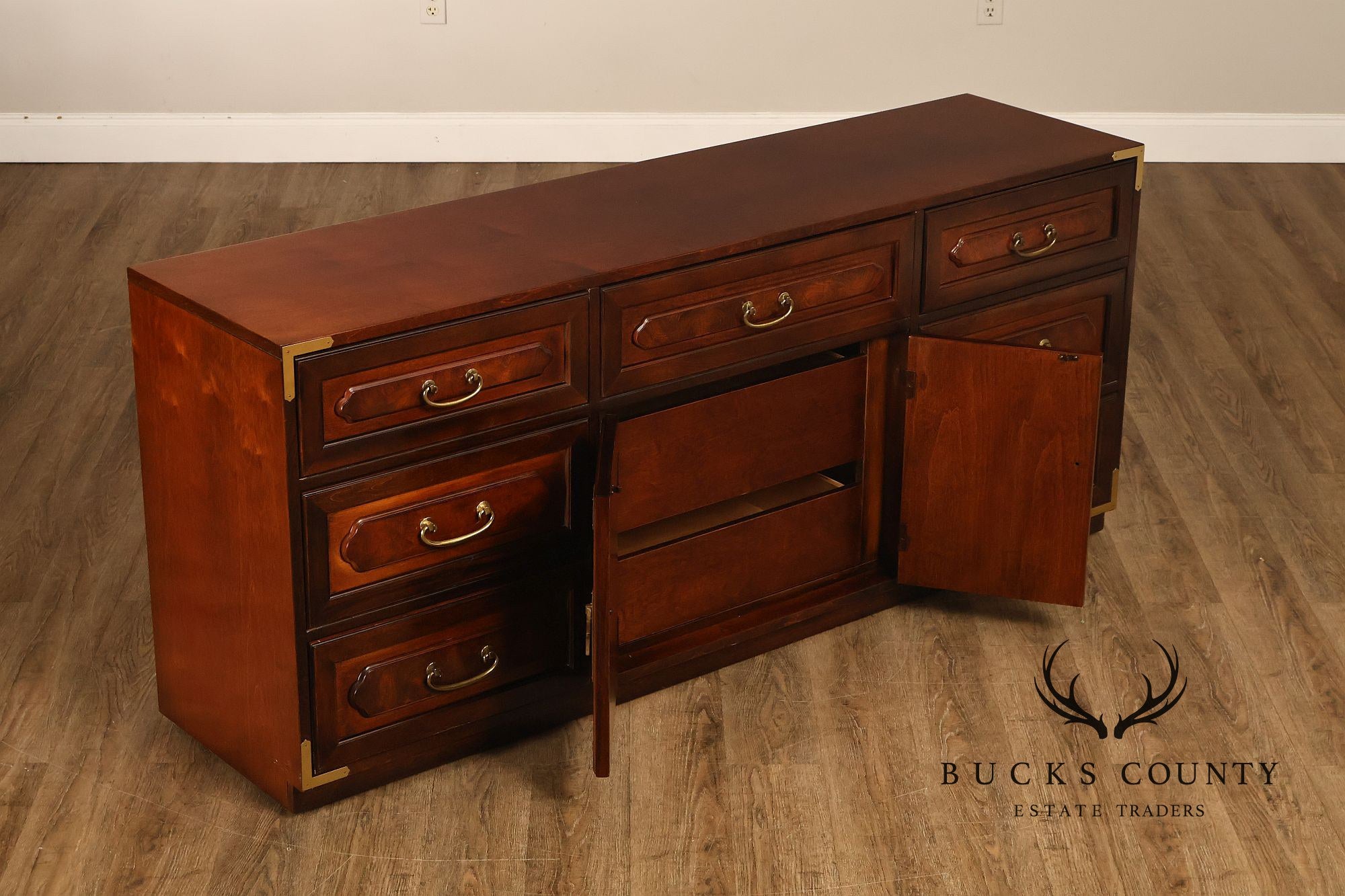 Bernhardt Vintage Campaign Style Door Chest