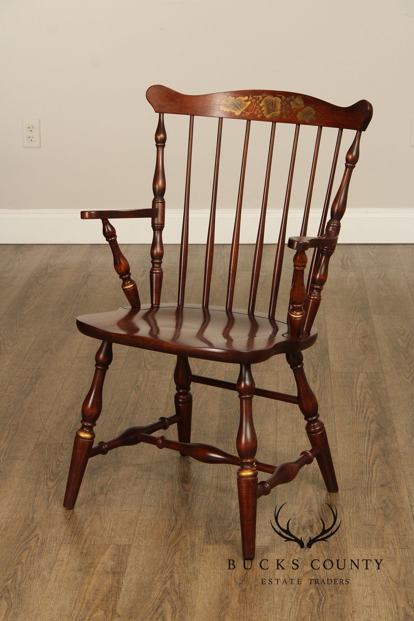 Hitchcock Stencil-Decorated Cherry Windsor Armchair