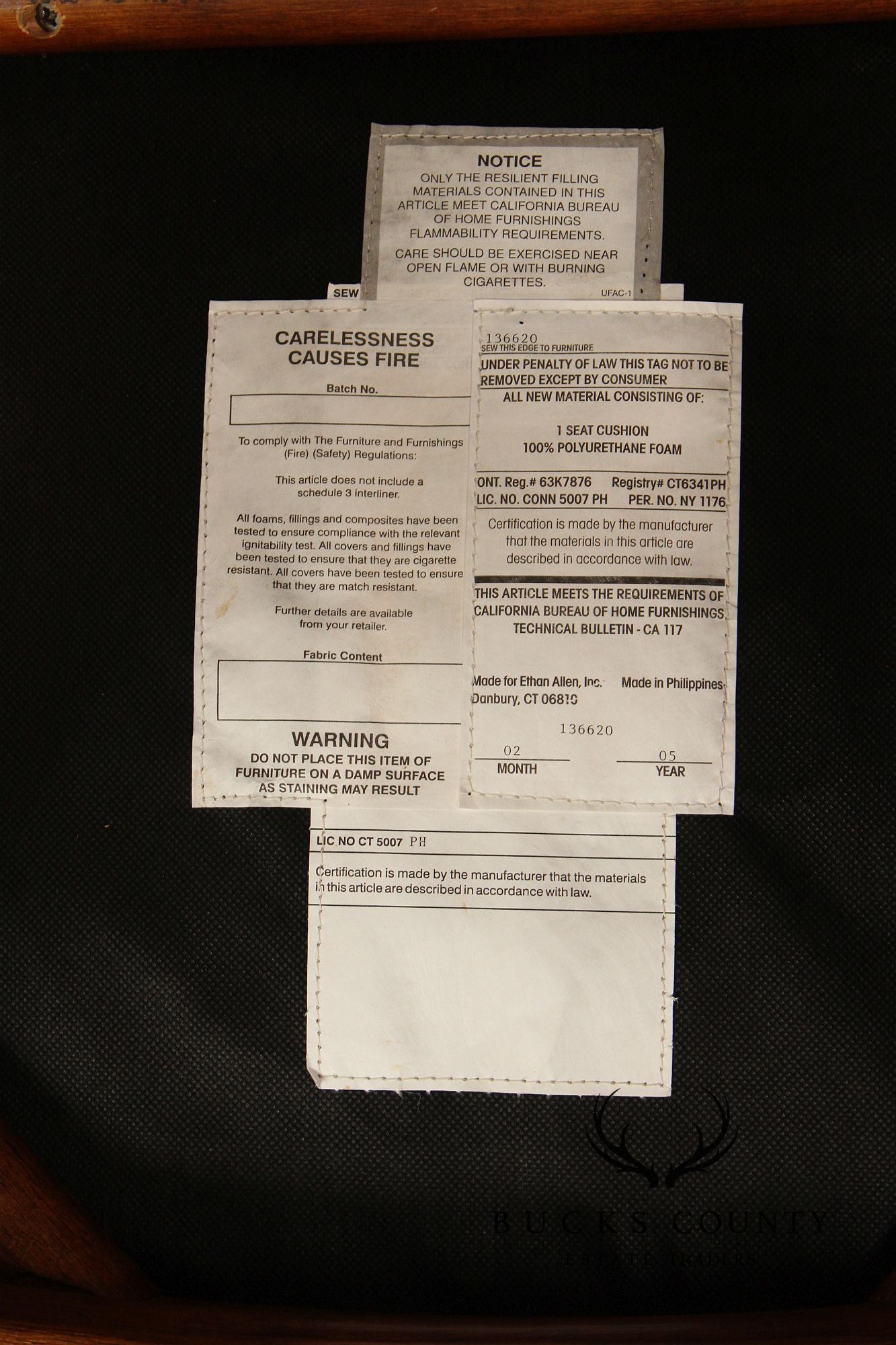 Pair Of Ethan Allen Leather And Rattan Bar Stools