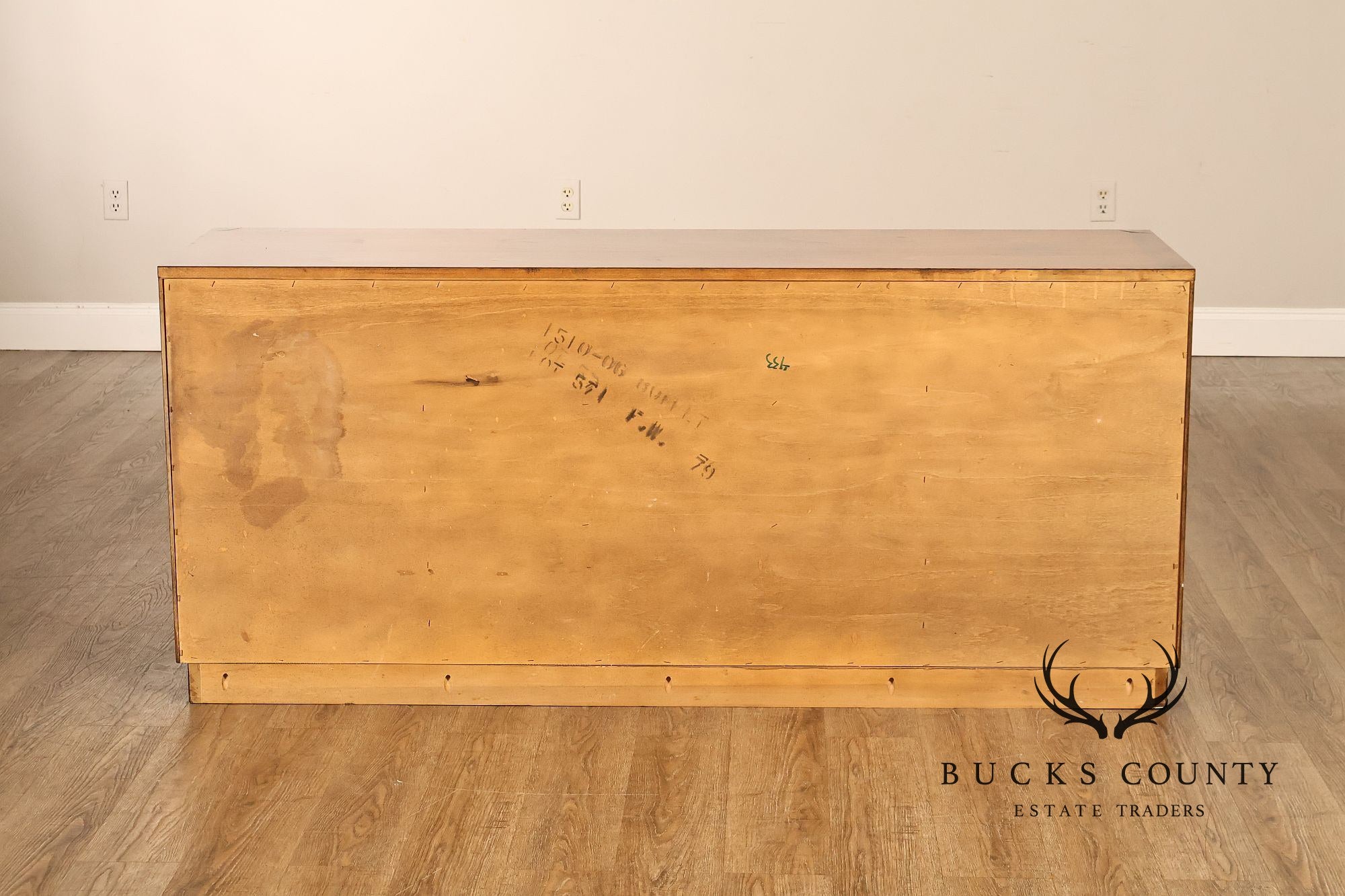 Hickory Manufacturing Vintage Campaign Style Burlwood Buffet Sideboard