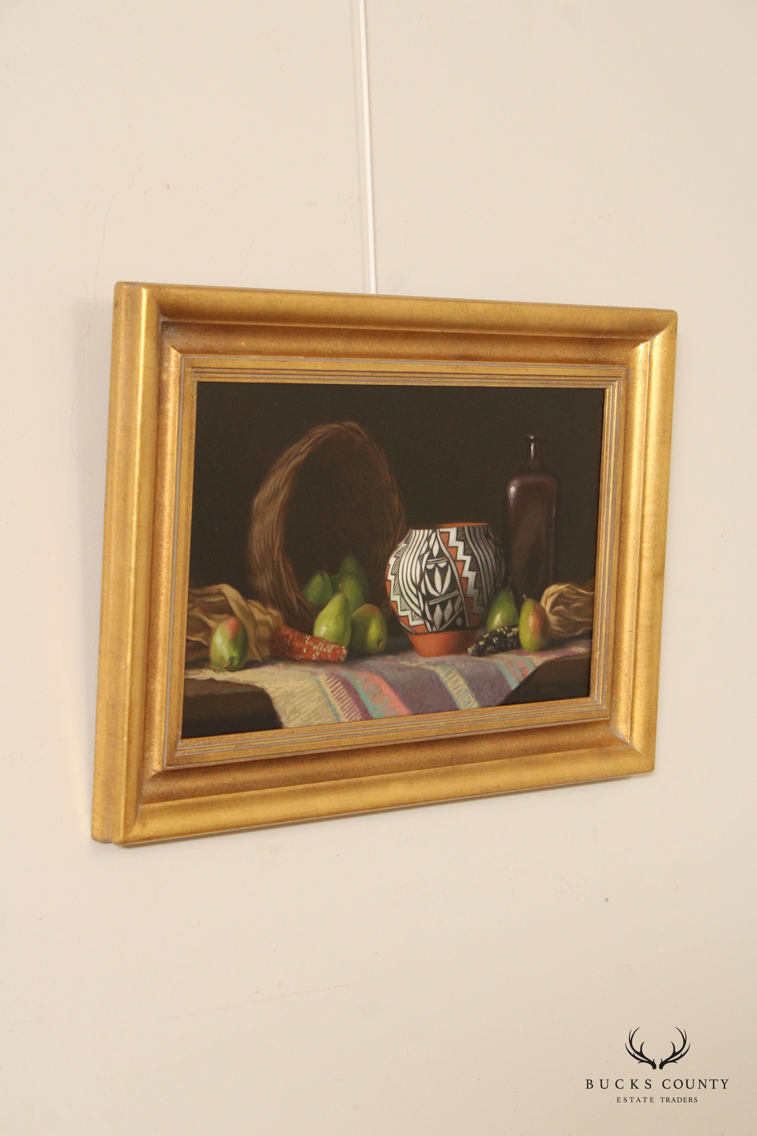 Ernest Baber Framed Still-Life Oil Painting, Acoma Pot