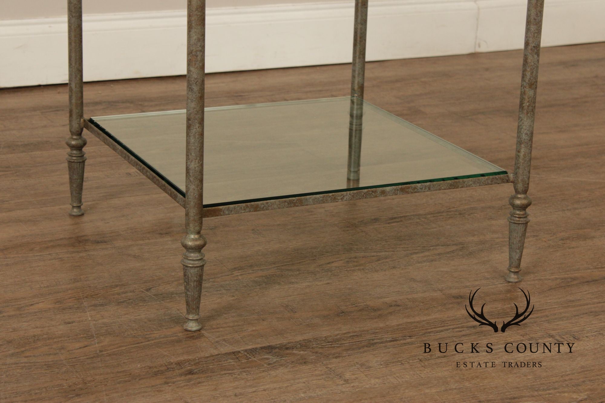 Vintage Iron Two-Tier Glass Stand