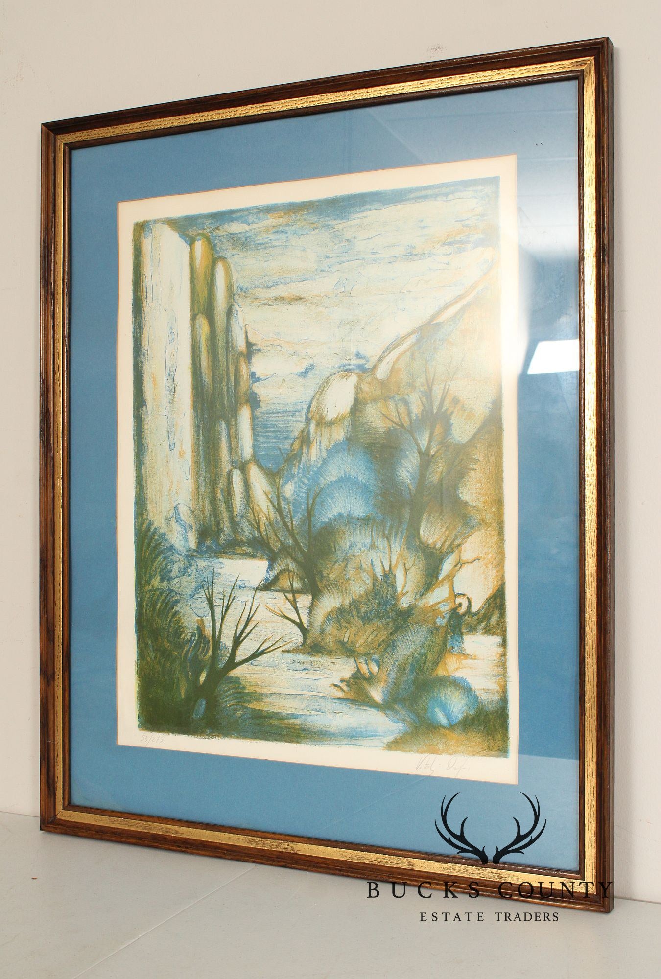 Vitali Orfeo Surrealist Style Landscape Lithograph