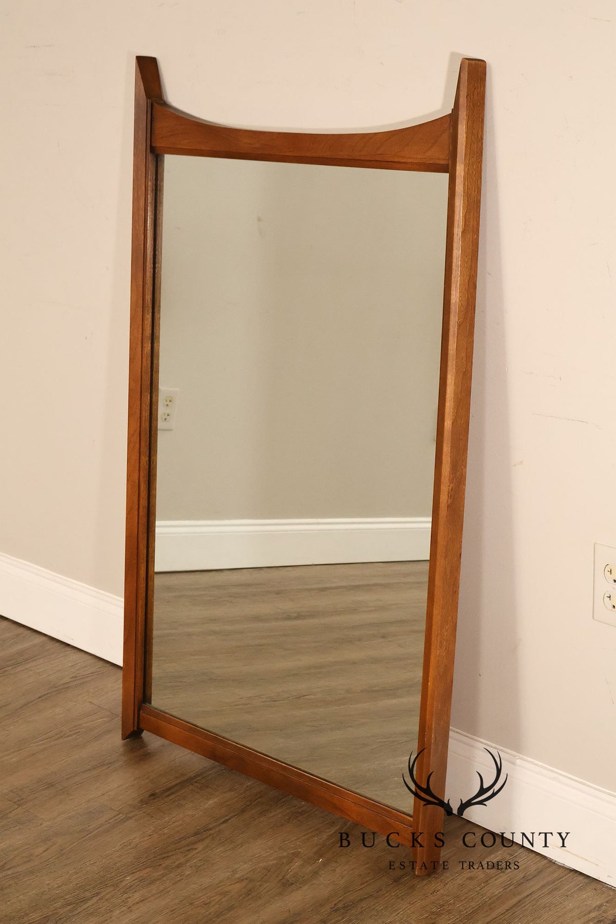 Lane Mid Century Modern Walnut Wall Mirror