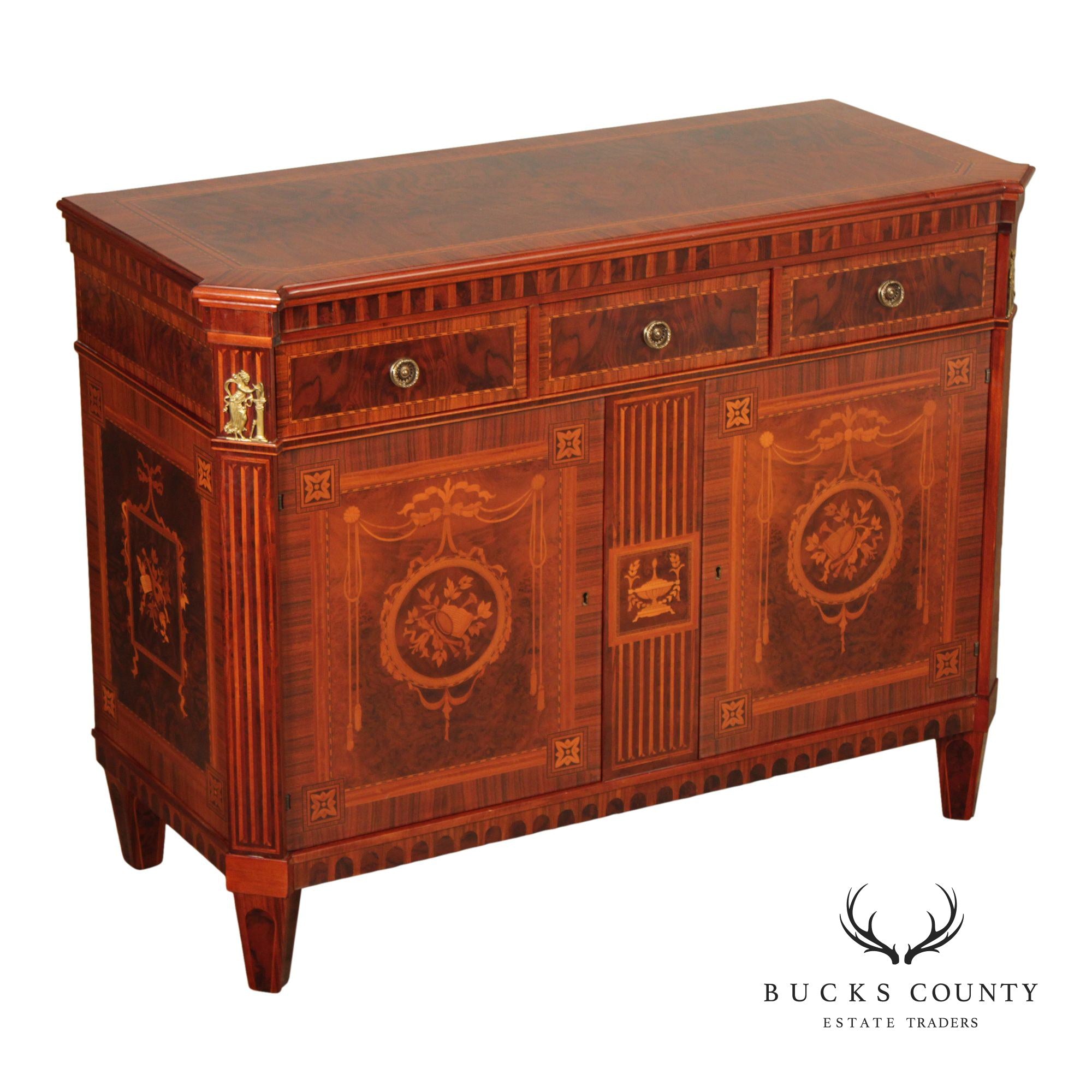 Italian Neoclassical Style Marquetry Inlaid Server
