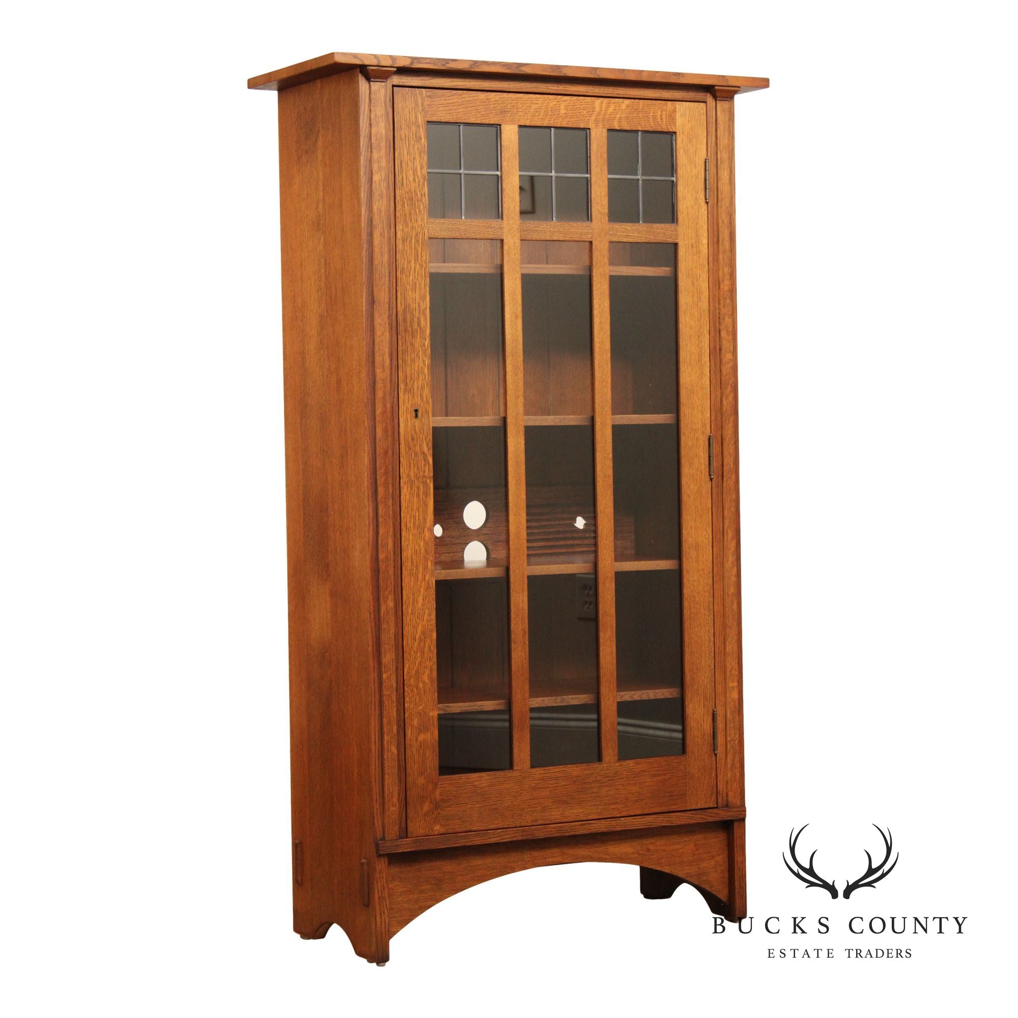 Stickley Mission Collection Oak Single Door Bookcase