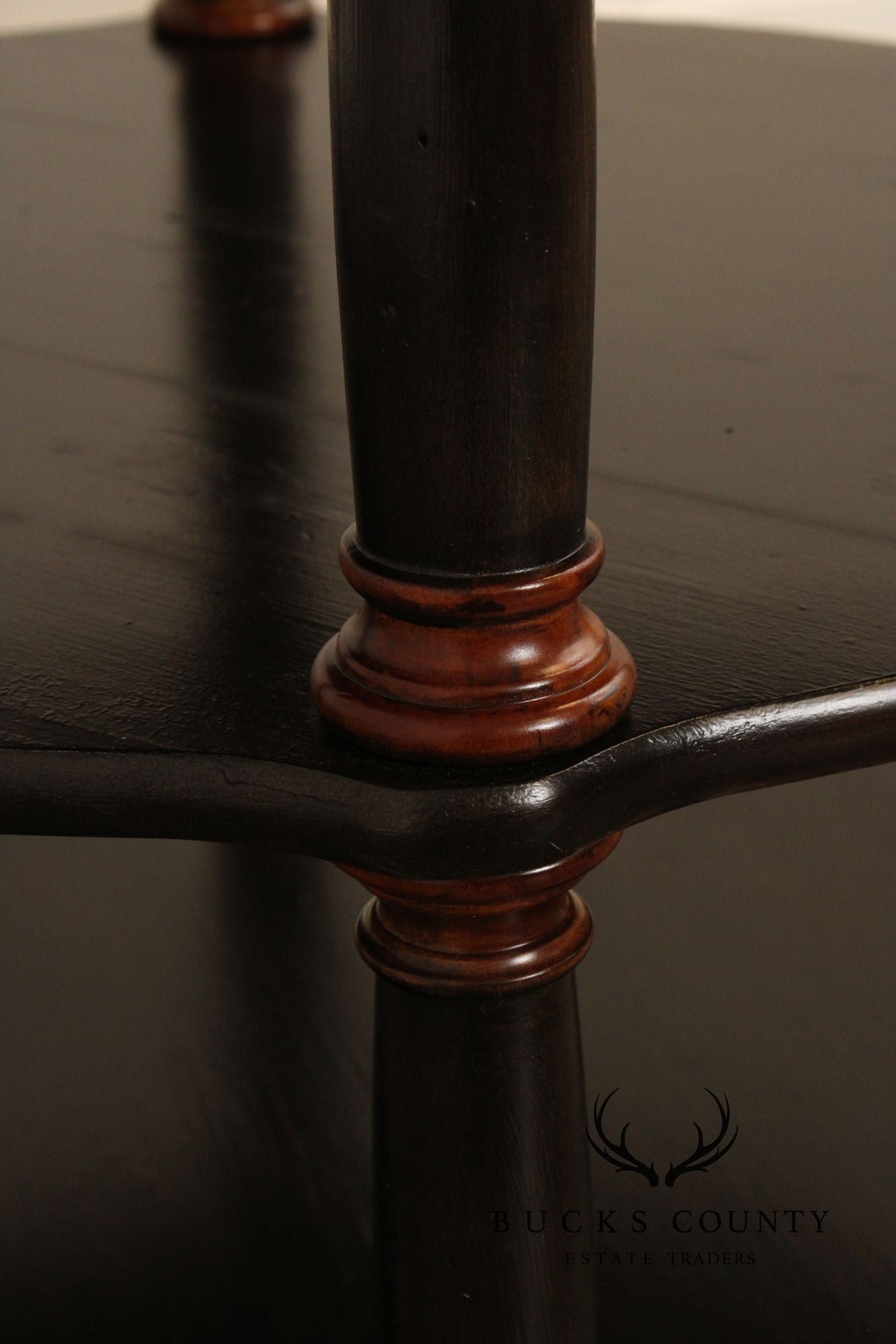 Hekman Round Two-Tone Three-Tier Library Side Table