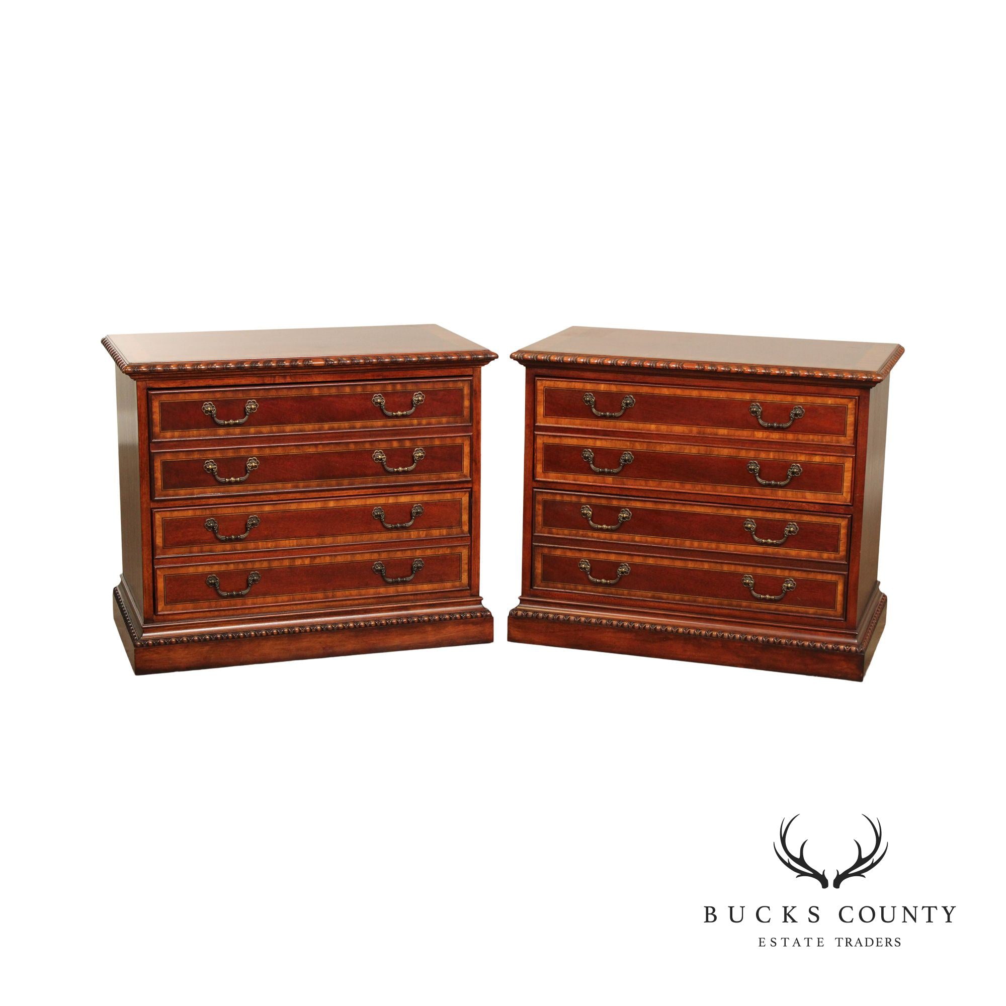 Universal Furniture Georgian Style Pair of Mahogany File Cabinets