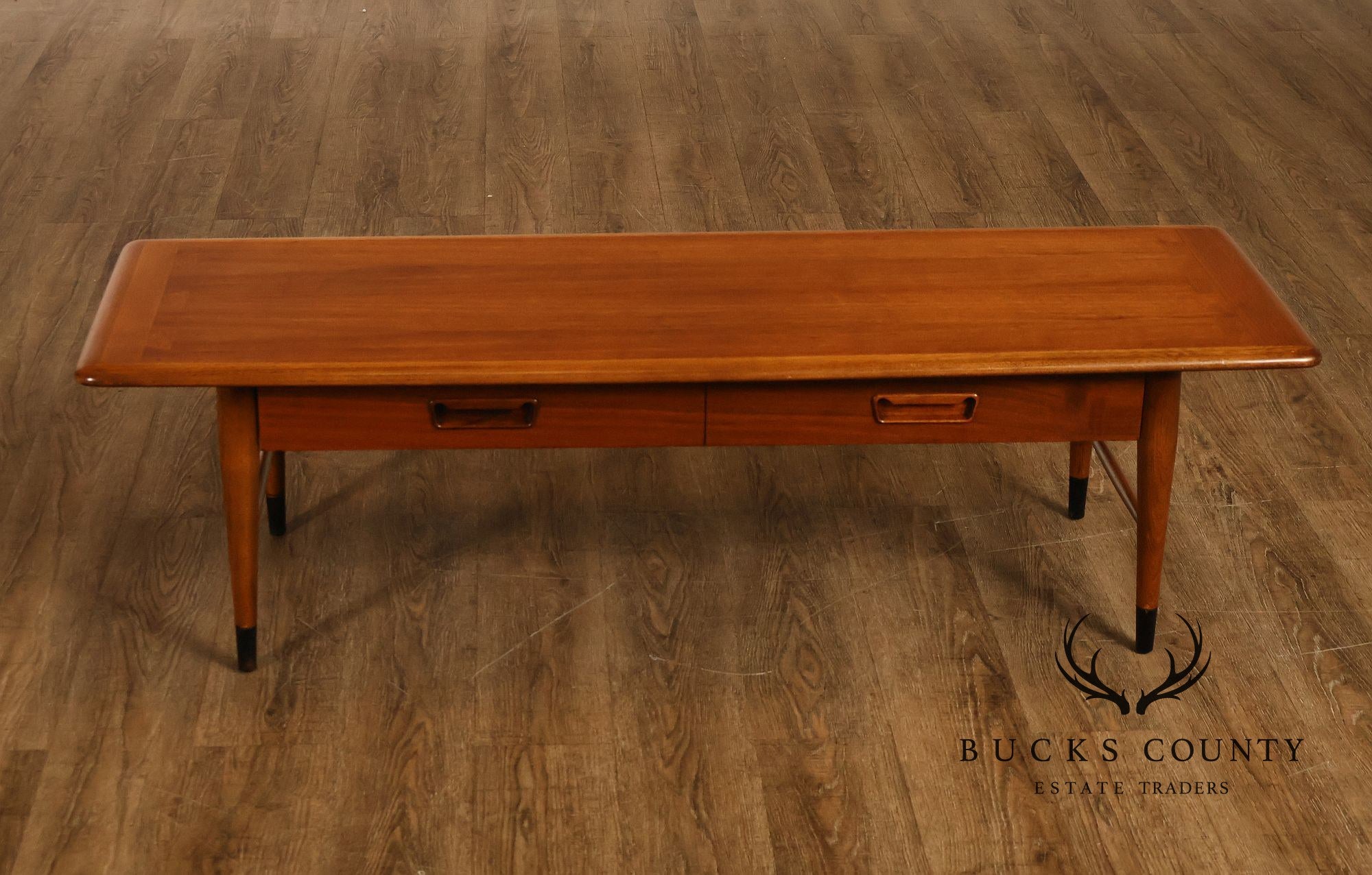Lane Acclaim Mid Century Modern Walnut Single Drawer Rectangular Coffee Table