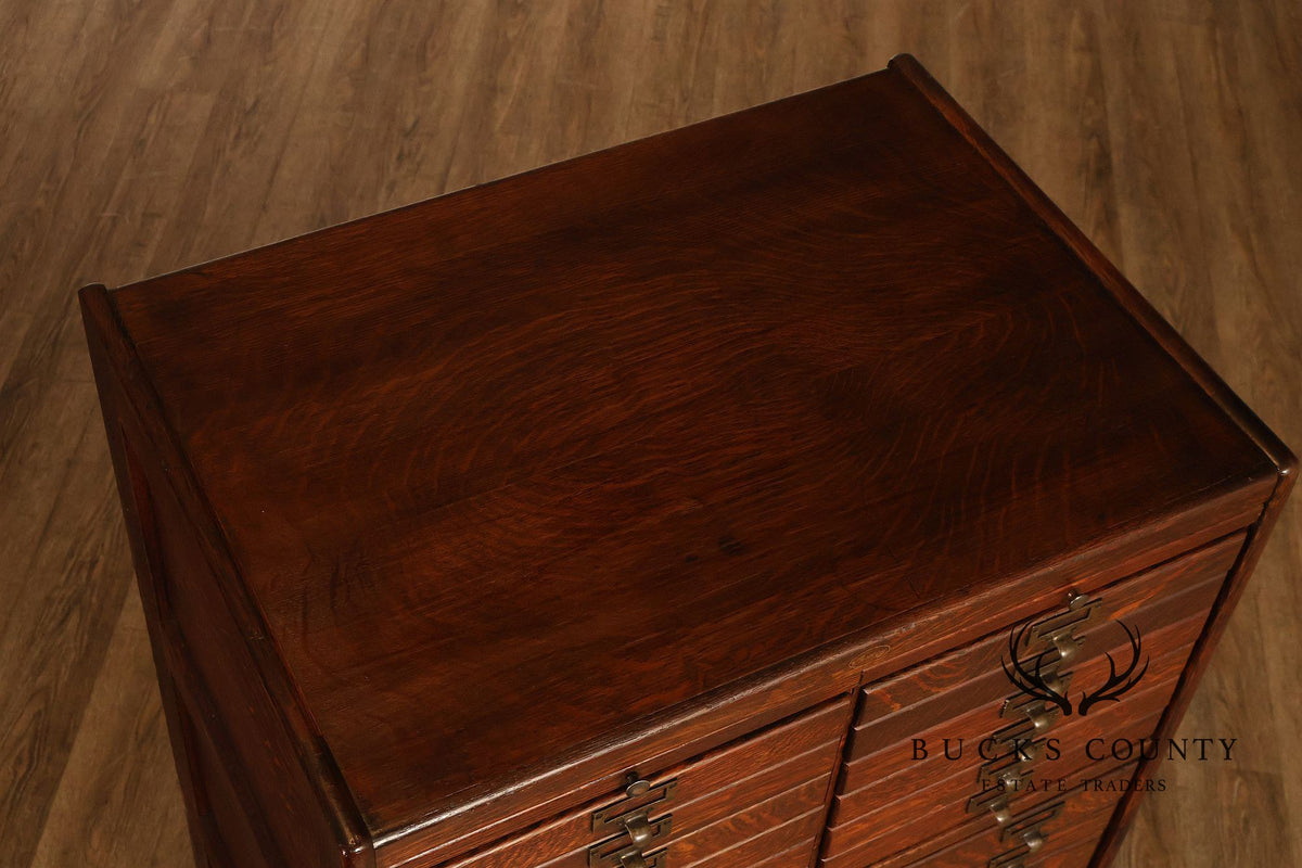 Antique Early 1900s Macey Oak Multi-Drawer Stacking Filing Cabinet