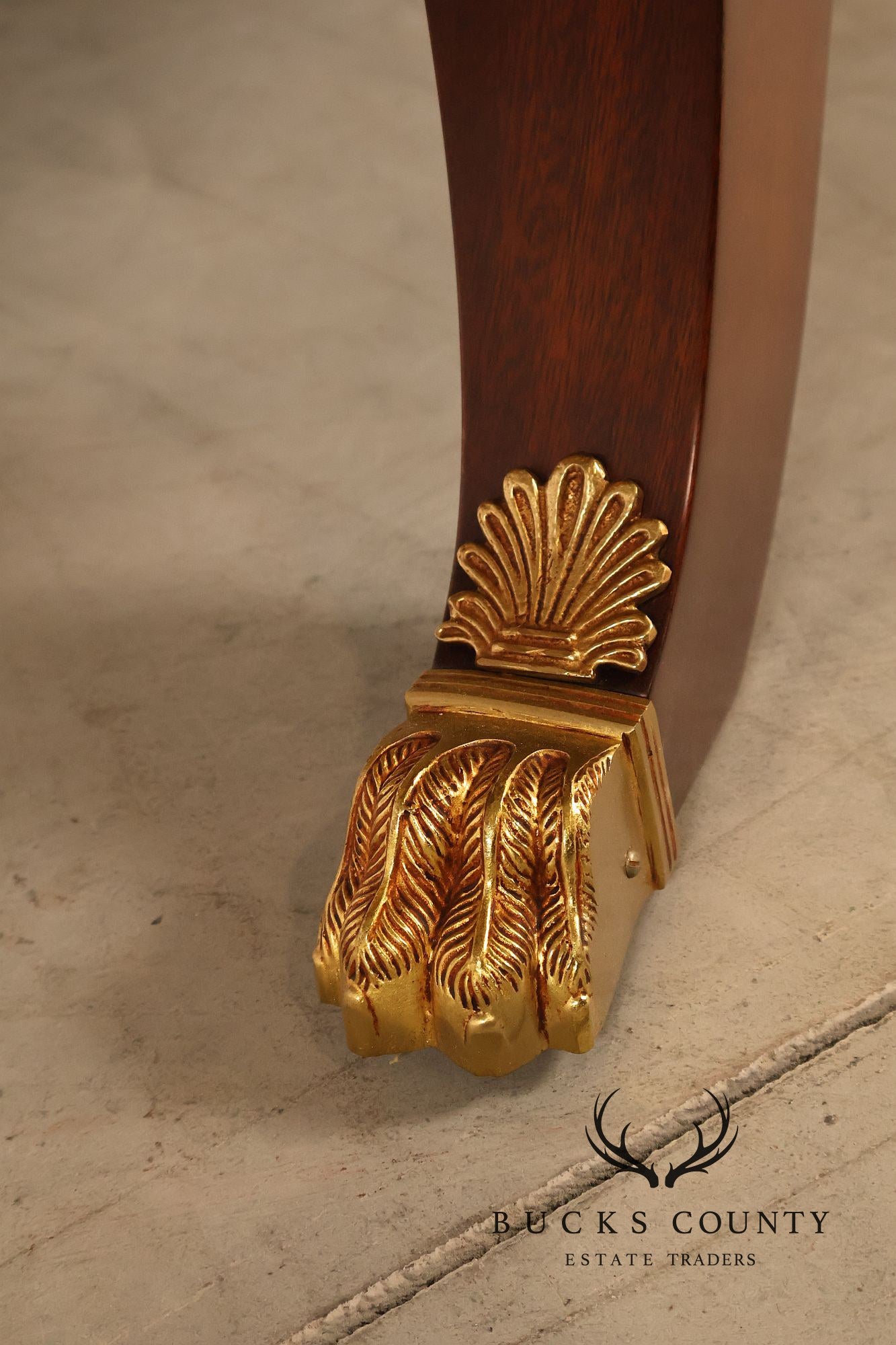 Empire Style Mahogany Armchair With Gilt Bronze Mounts