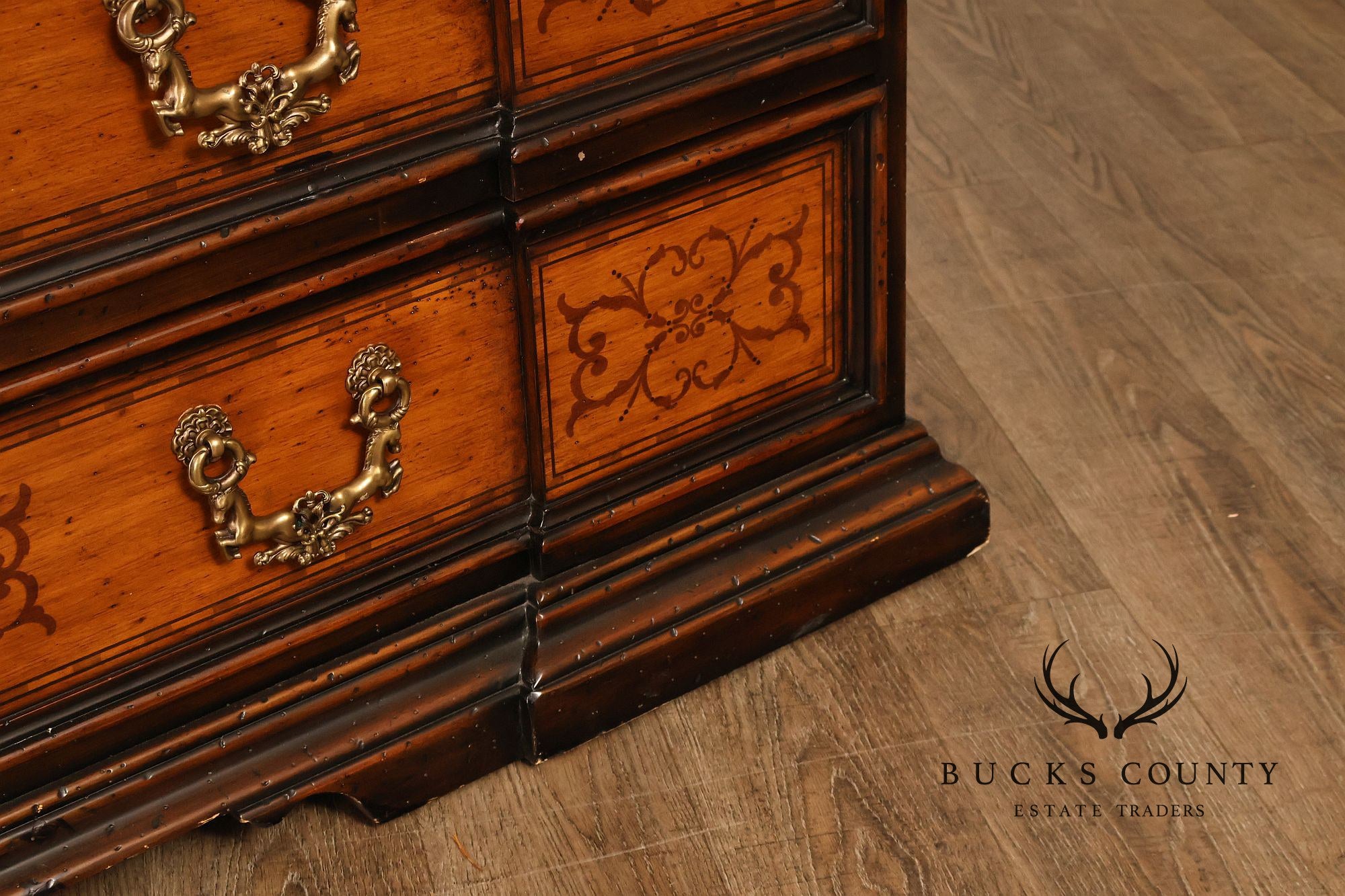 Theodore Alexander Chateau Du Vallois Inlaid Three Drawer Dresser