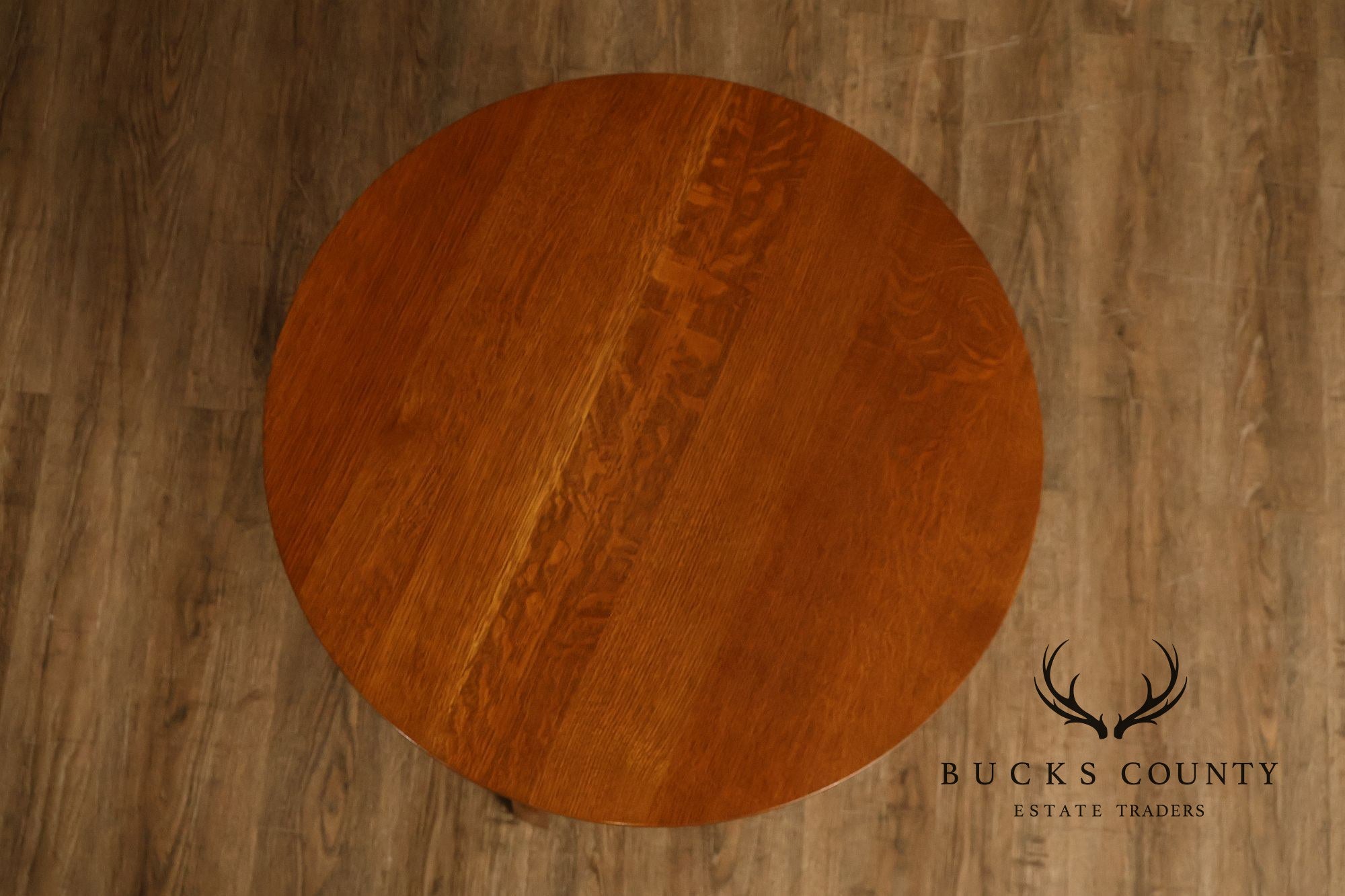 Stickley Mission Collection Oak Round Lamp Table