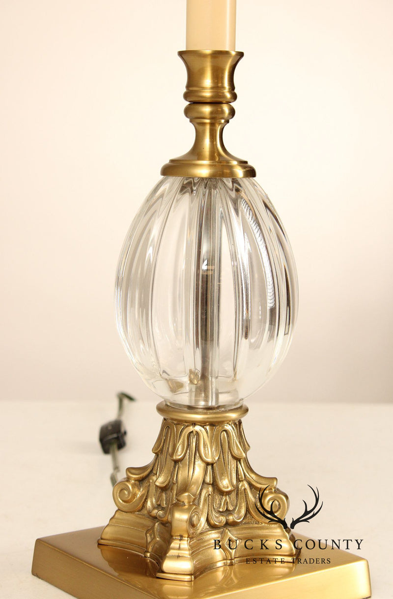 Wildwood Lampholder Pair of Glass and Brass Table Lamps