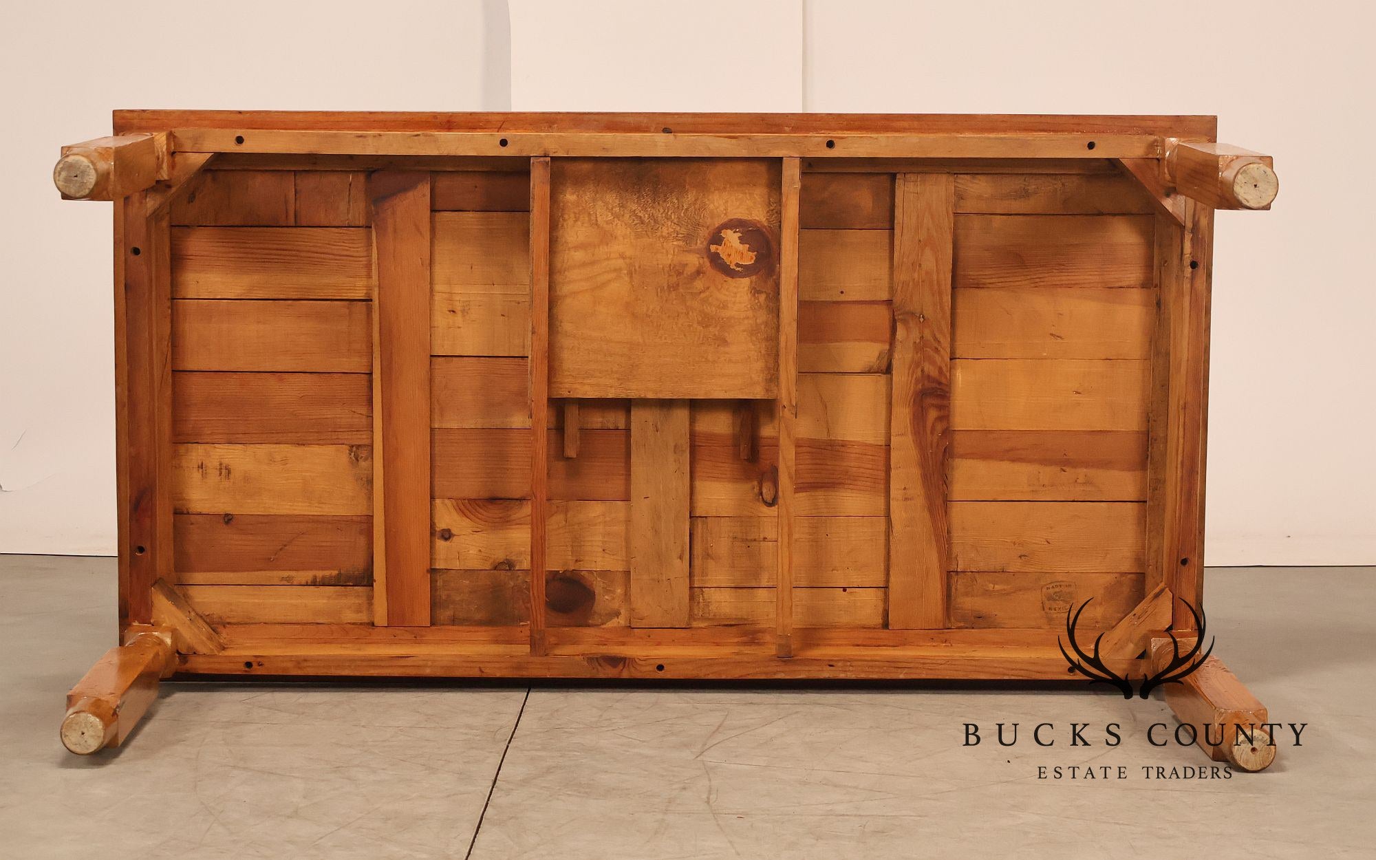 Mexican Pine Vintage Rustic One Drawer Writing or Dining Table