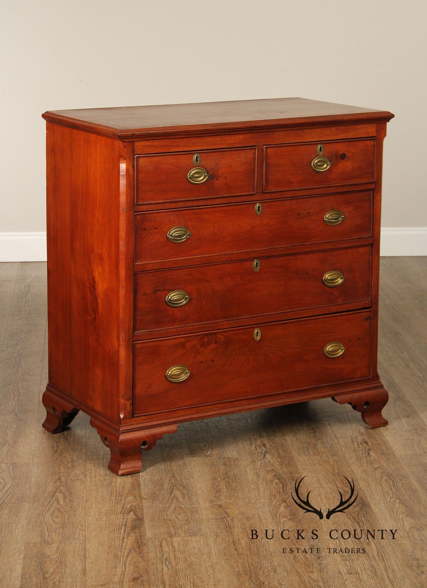 Antique American Walnut Chippendale Style Chest of Drawers