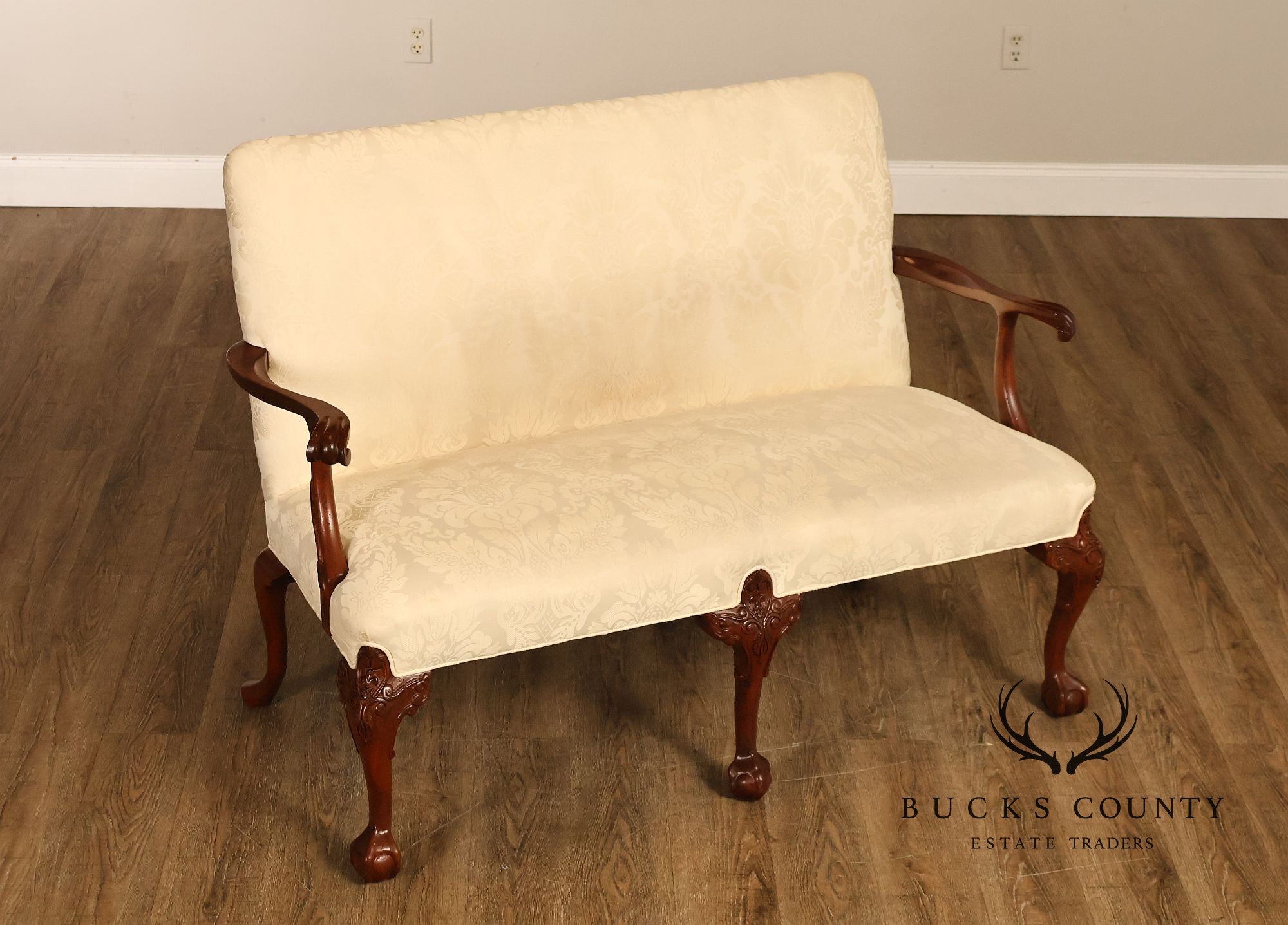 Southwood Chippendale Style Carved Frame Settee