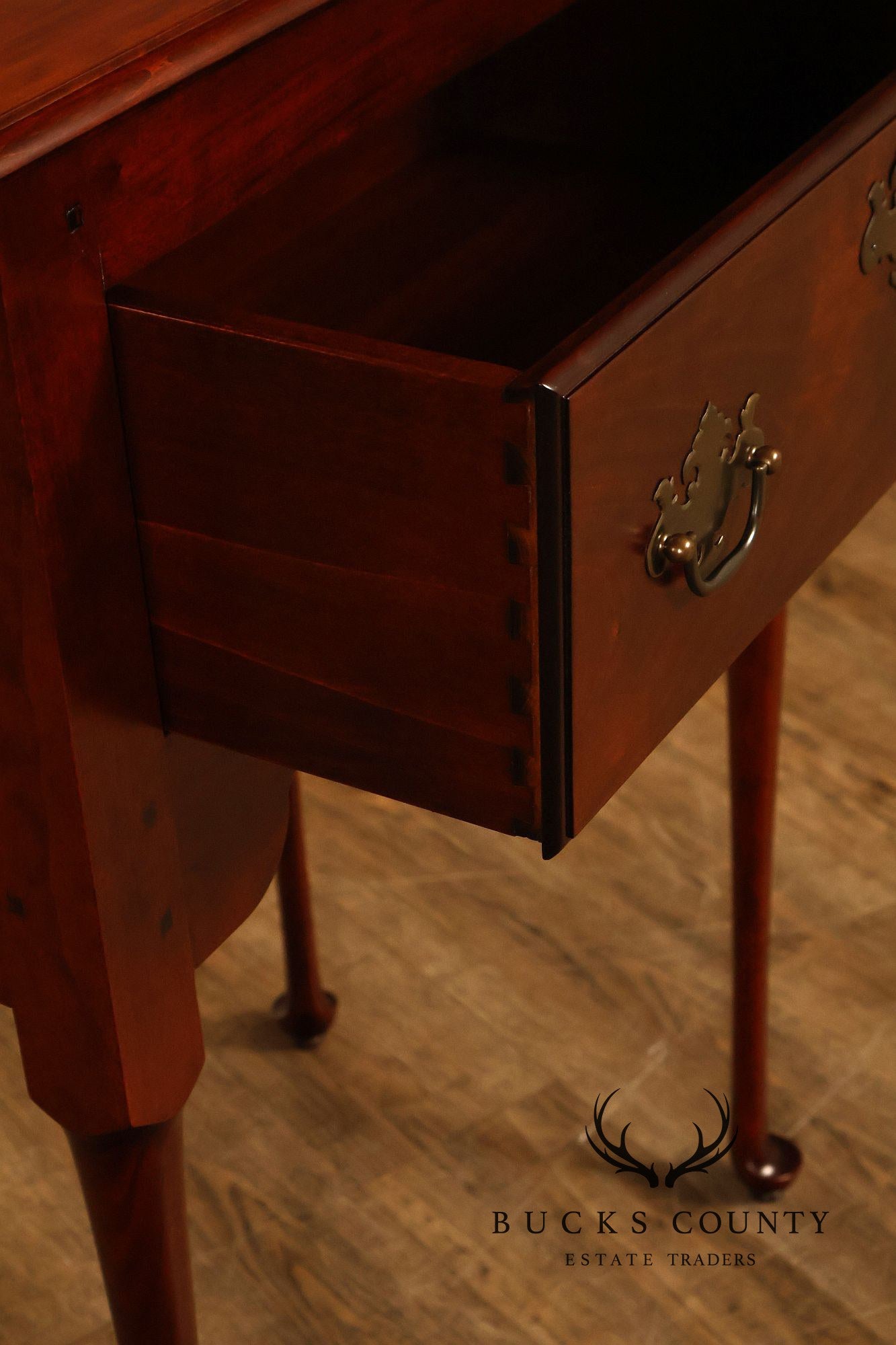 J.L. Treharn Colonial Revival Cherry One Drawer Console Table