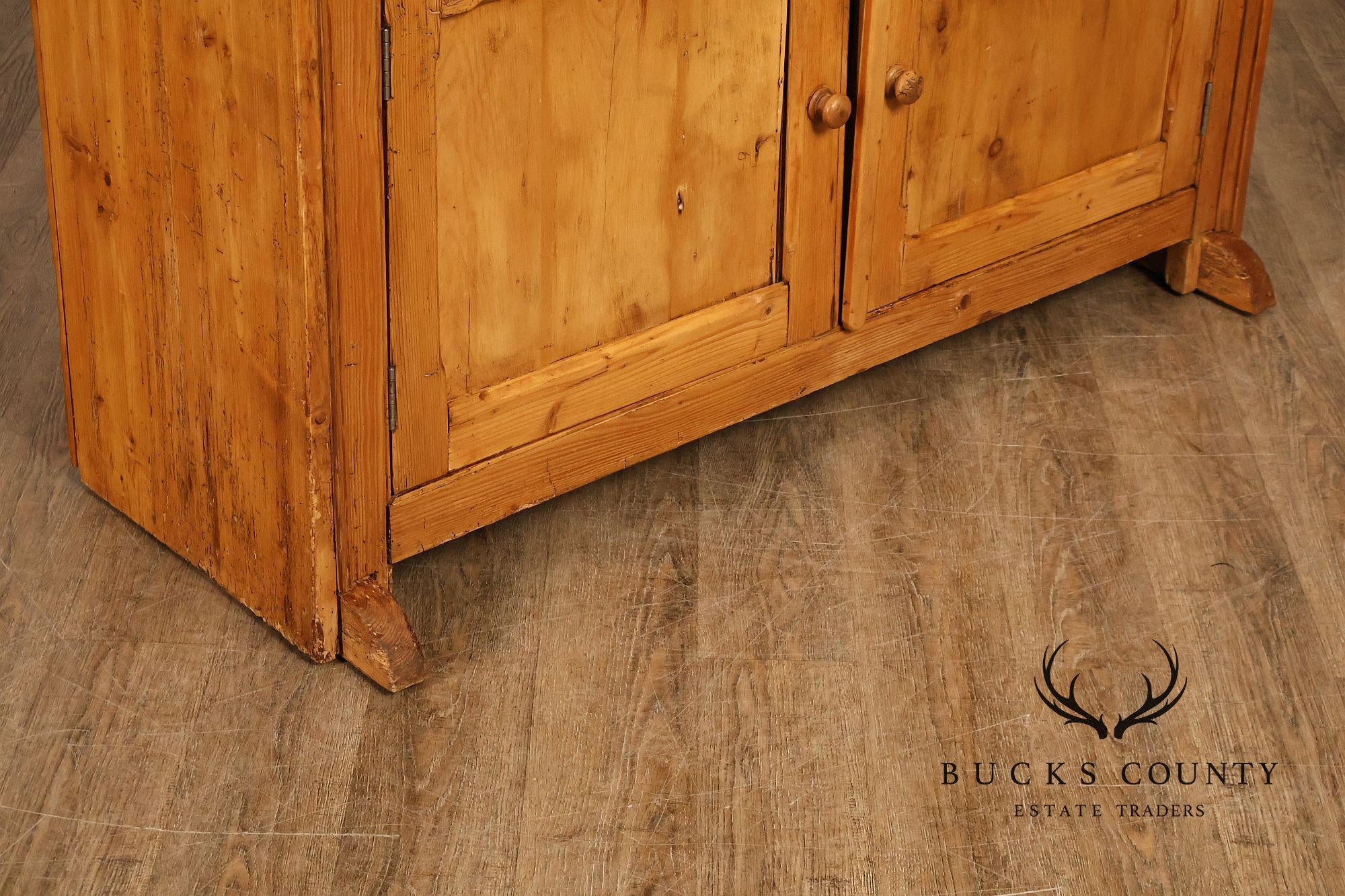 Antique English Farmhouse Pine Open Hutch Pantry Cupboard