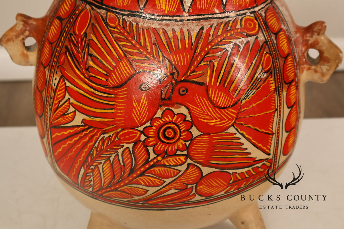 Mexican Folk Art Pottery Vase