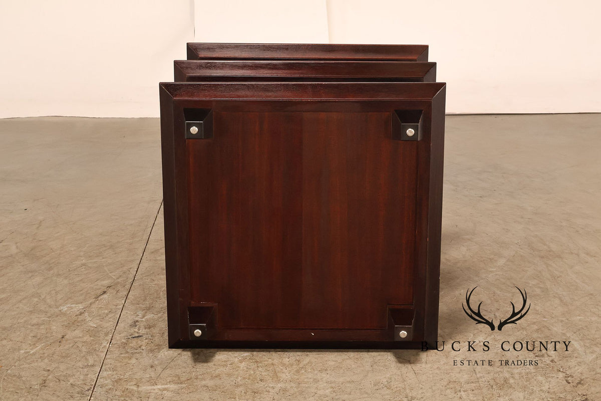Baker Furniture Barbara Barry Collection Three Tier Mahogany Side Table