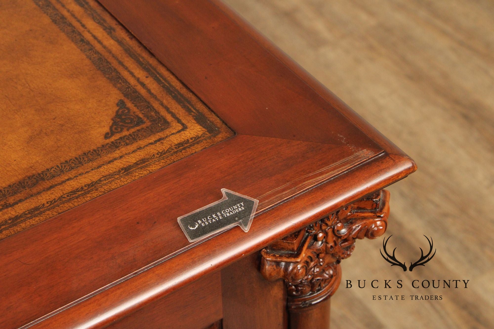 Sligh 'The Ellis Line' Mahogany Leather Top Executive Desk