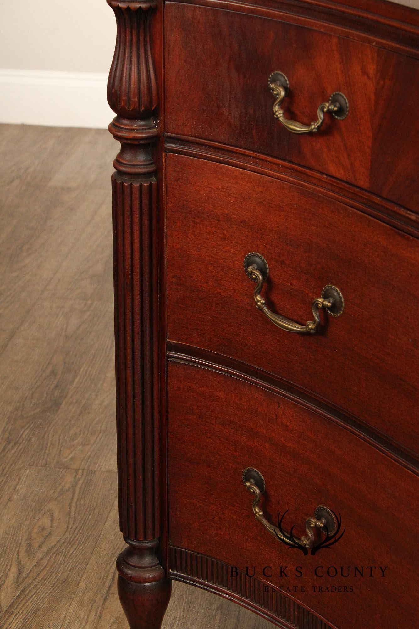 1940's Vintage Mahogany Serpentine Chest of Drawers