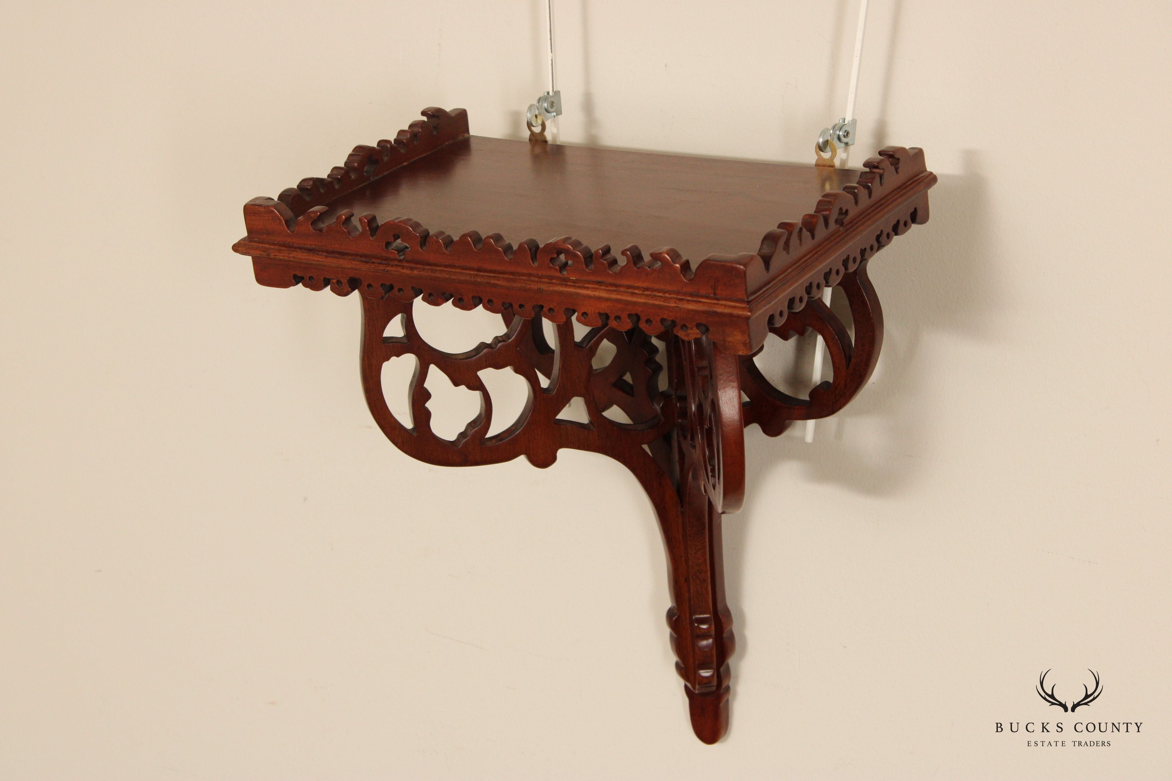 Victorian Style Carved Mahogany Wall Bracket