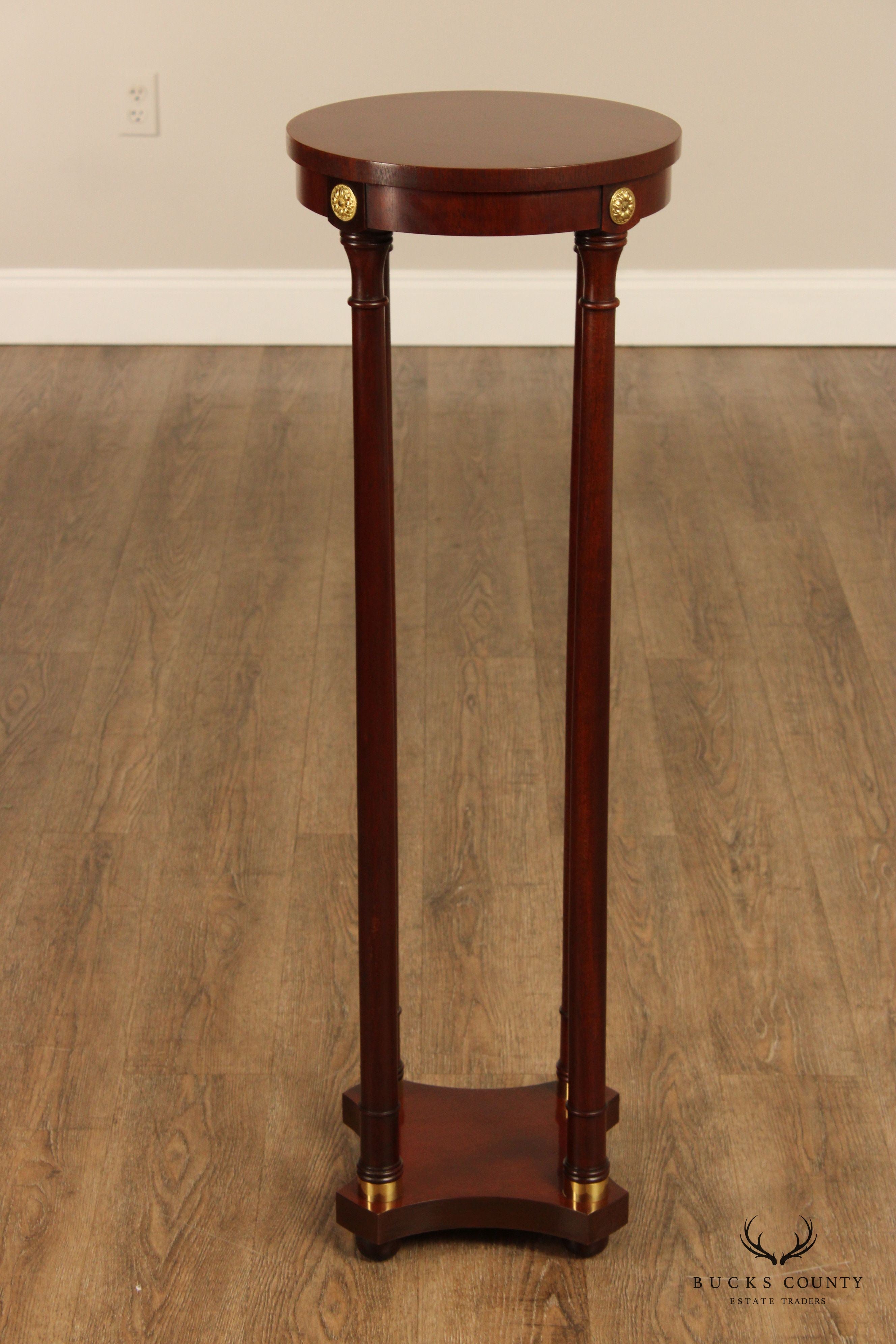 Baker Furniture Empire Style Mahogany Pedestal Plant Stand