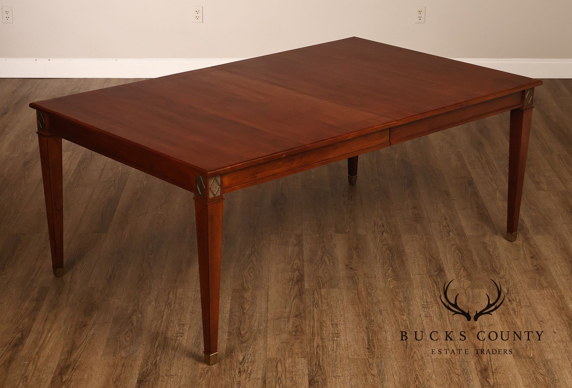 Stickley Directoire Style Cherry Dining Table With Two Leaves