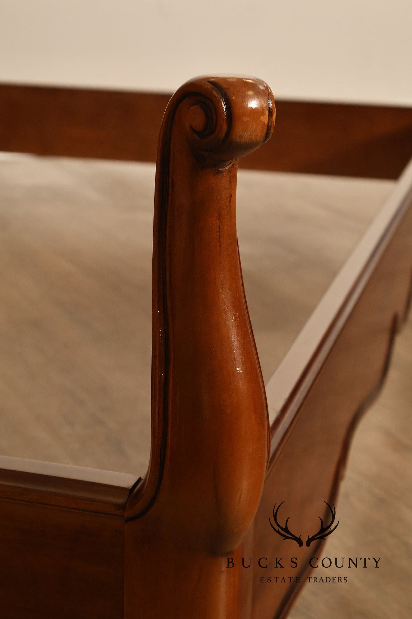 Henredon Carved Cherry King Size Bed Frame